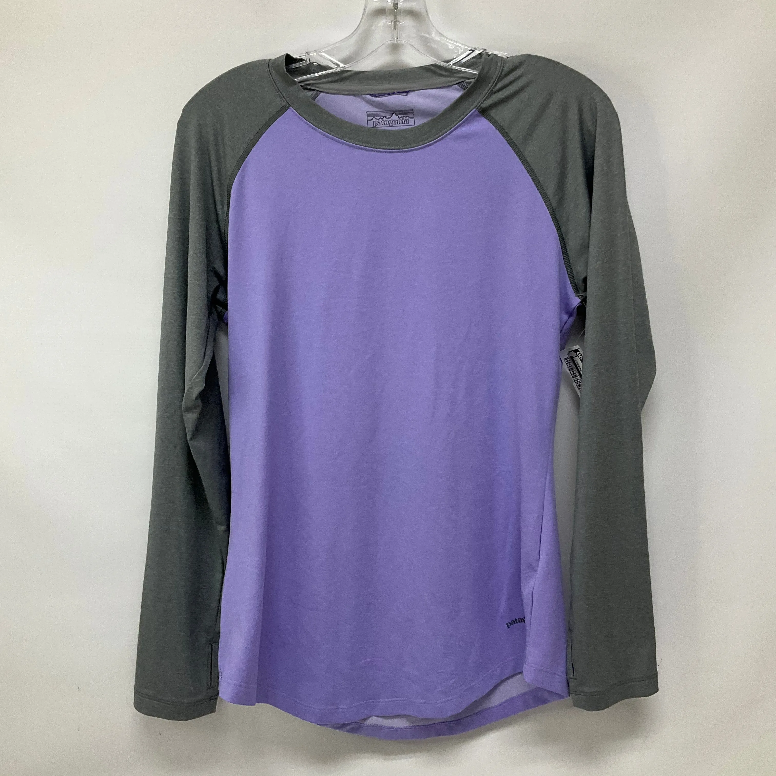 Athletic Top Long Sleeve Crewneck By Patagonia In Purple & Silver, Size: S