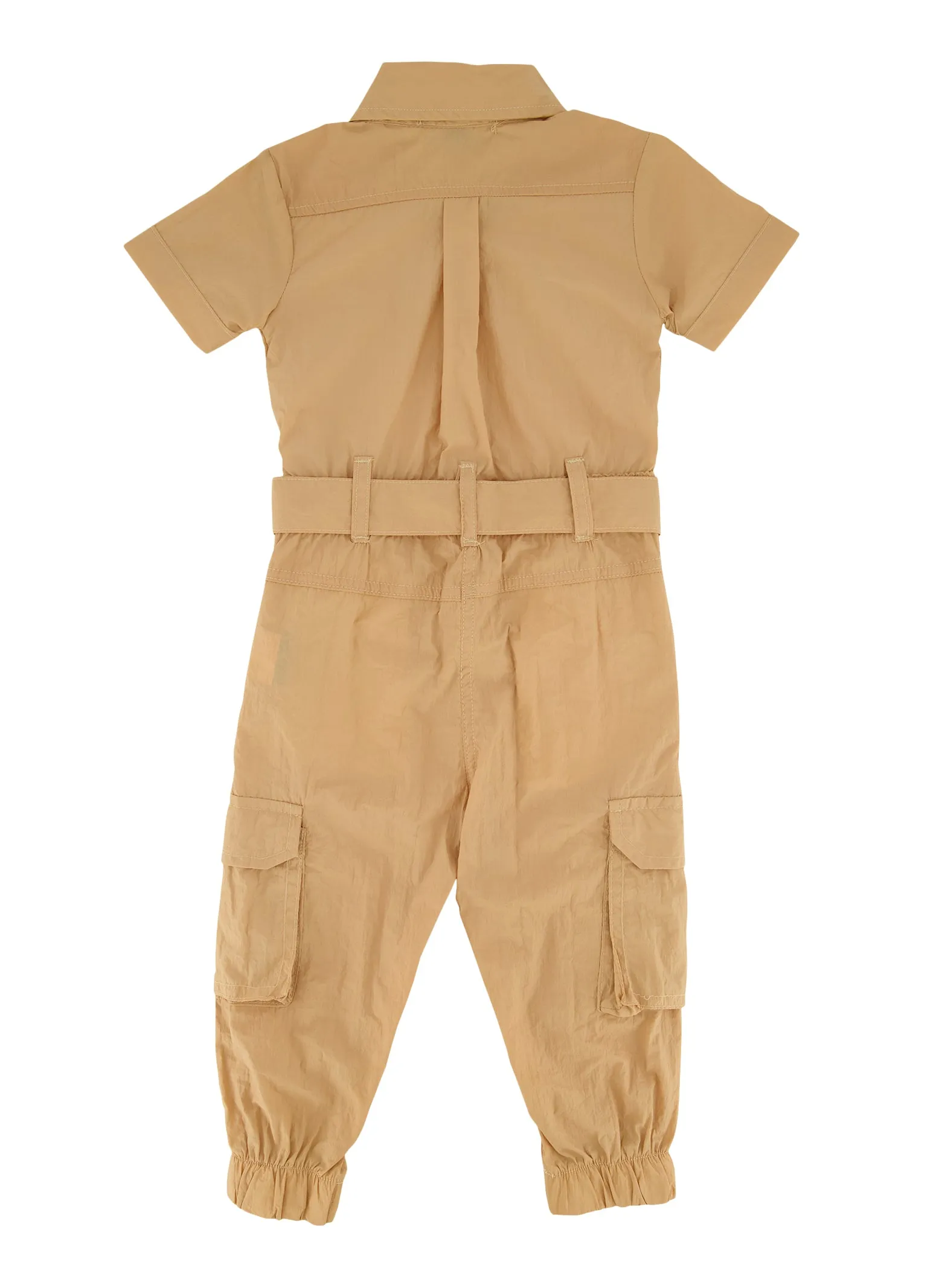 Baby Girls 12-24M Belted Short Sleeve Utility Jumpsuit