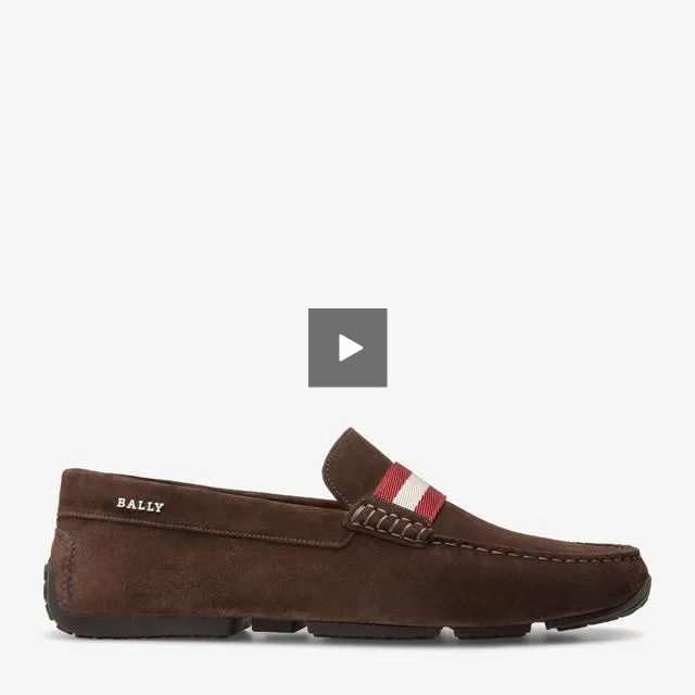 BALLY PLINTOR - CALF SUEDE HORSEBIT LOAFER - COFFEE