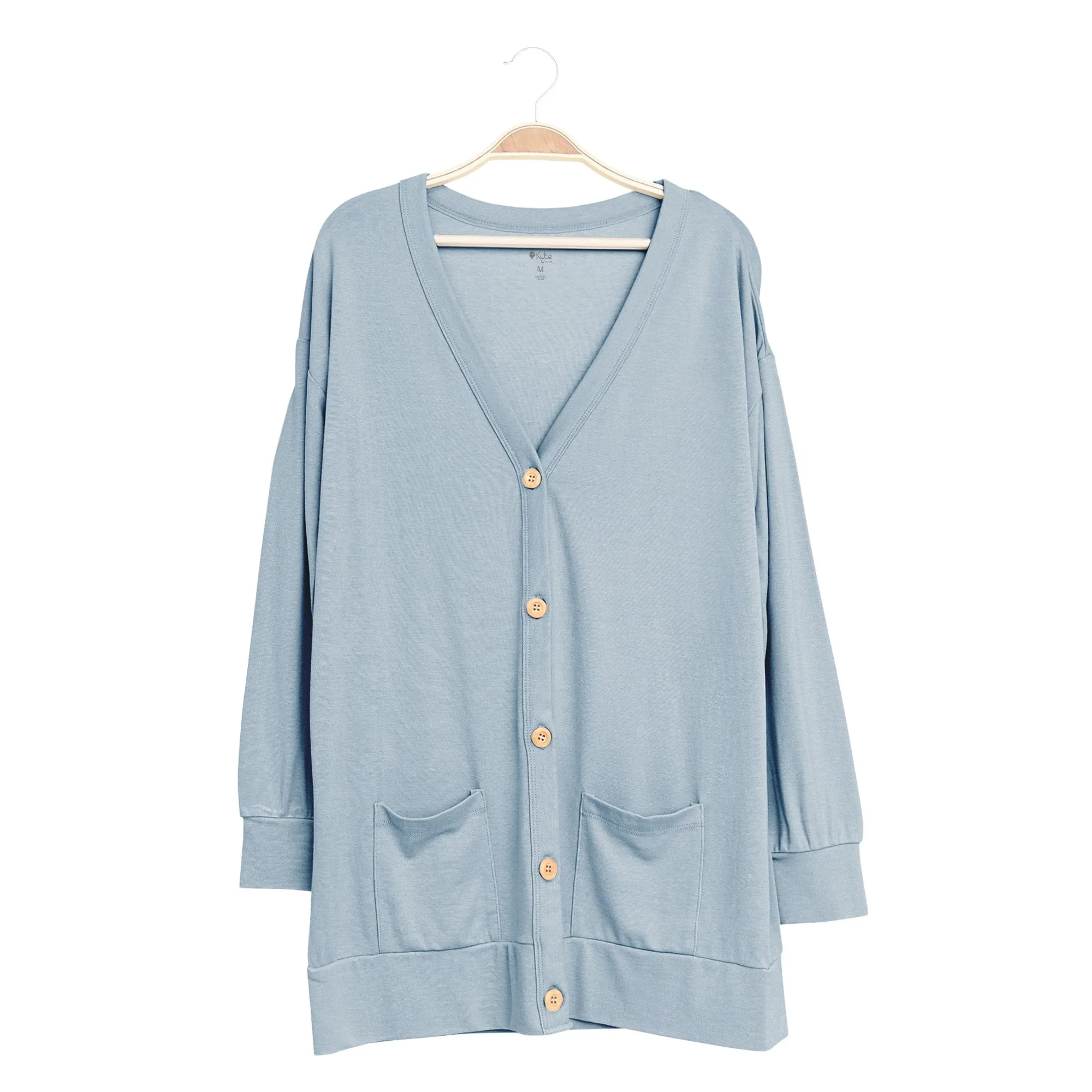 Bamboo Jersey Adult Cardigan in Fog