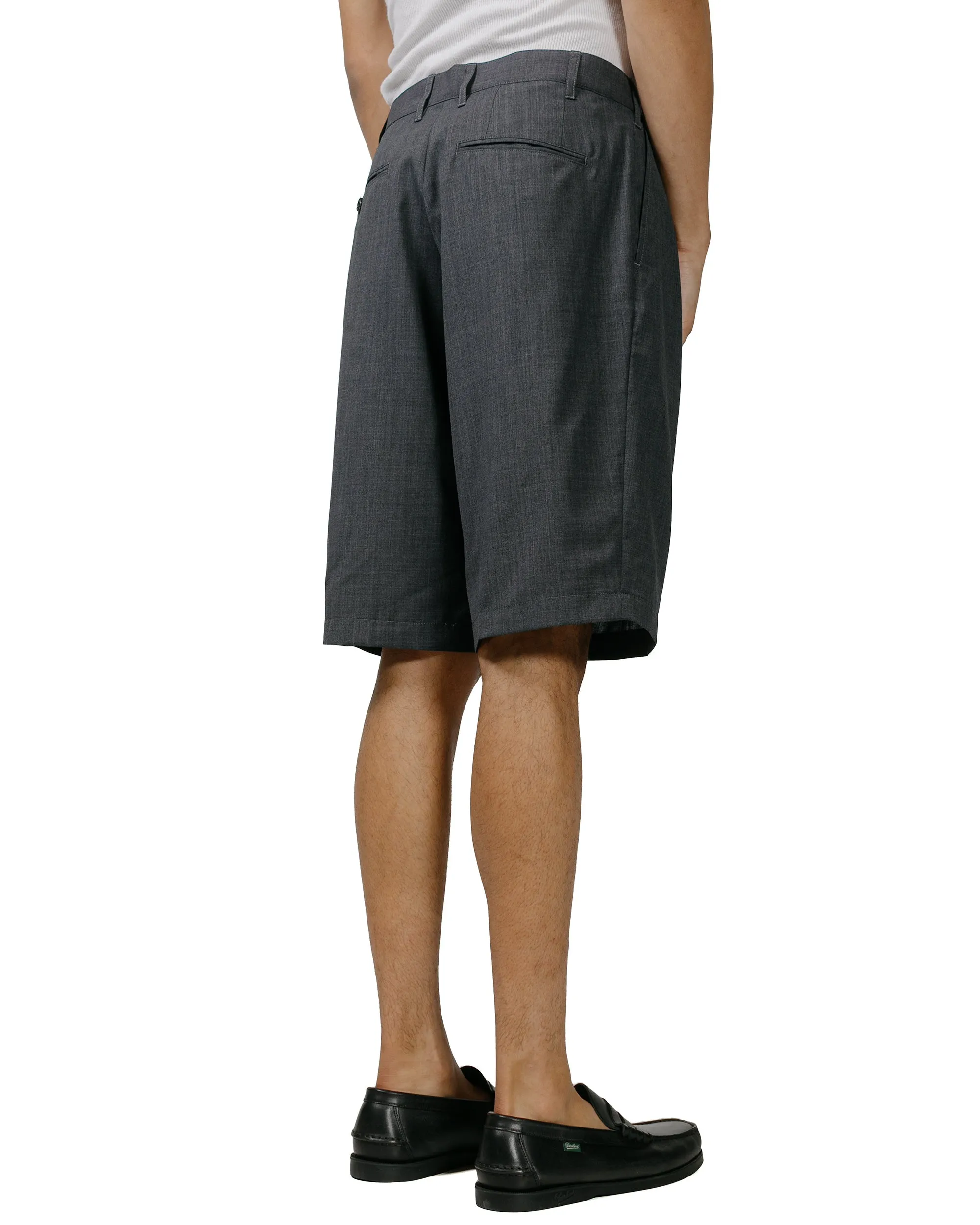 Beams Plus 2Pleats Shorts Wool Tropical Charcoal Grey