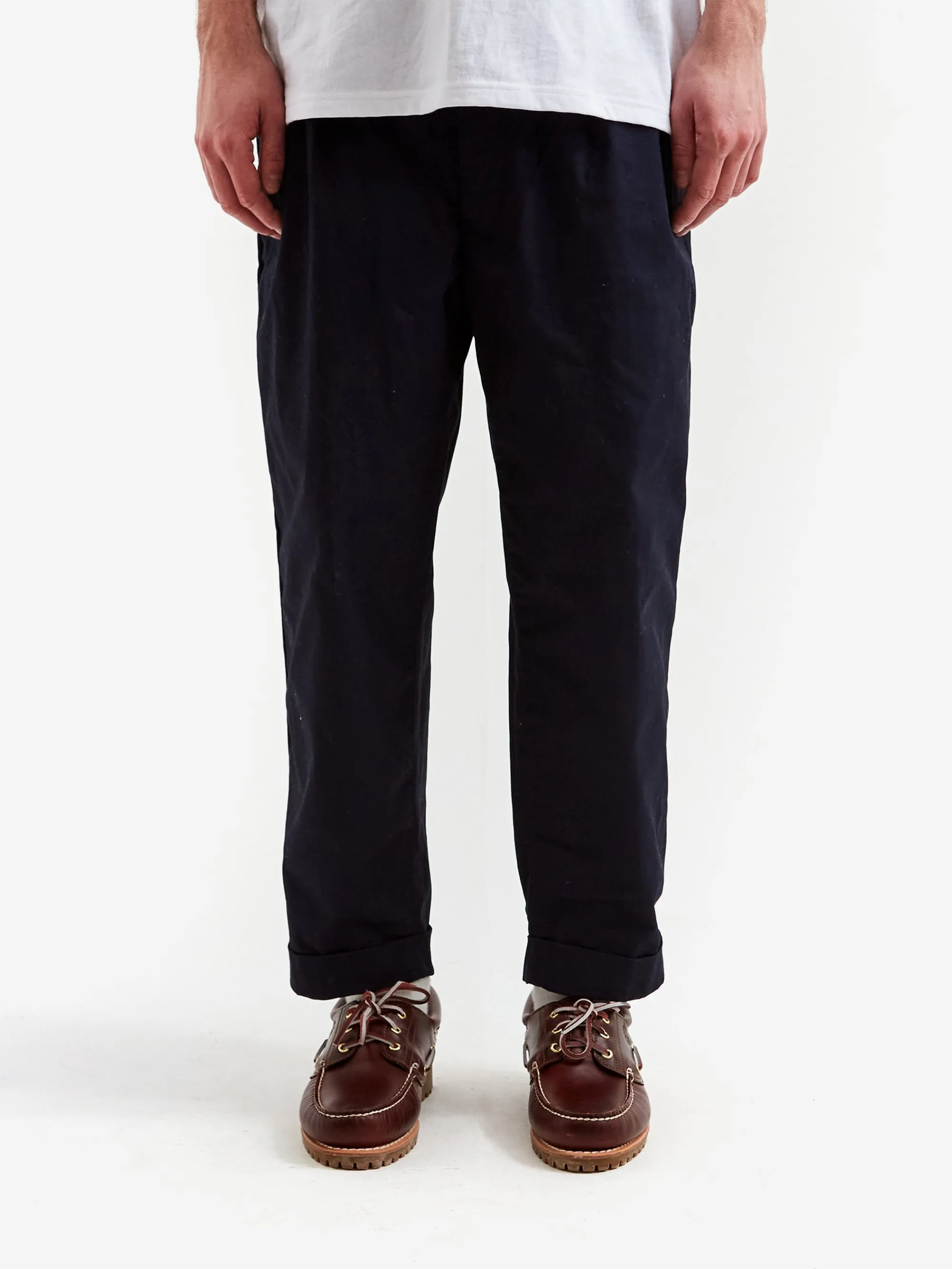 Beams Plus 2Pleats Twill Trouser - Dark Navy