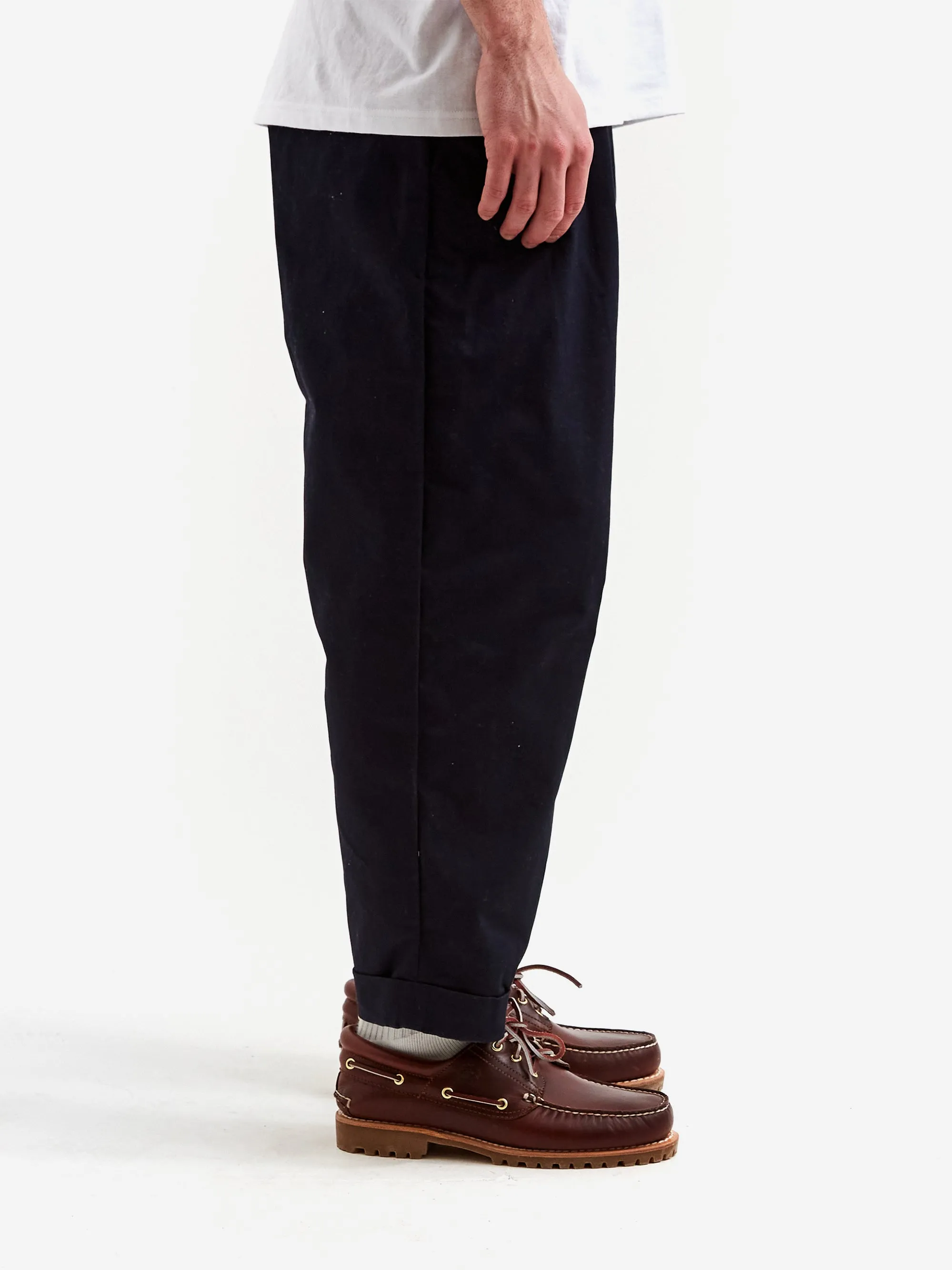 Beams Plus 2Pleats Twill Trouser - Dark Navy