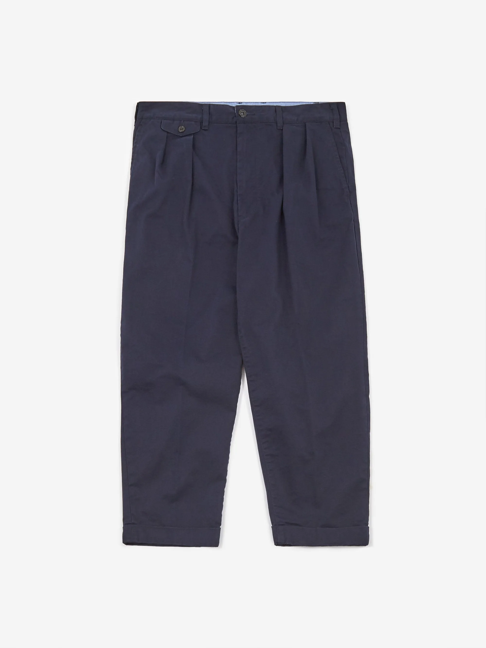 Beams Plus 2Pleats Twill Trouser - Dark Navy