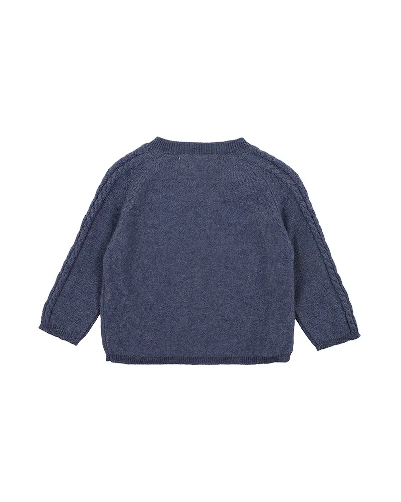 Bebe Albert Warp Cable Jumper - Indigo Marle (Size NB-0)