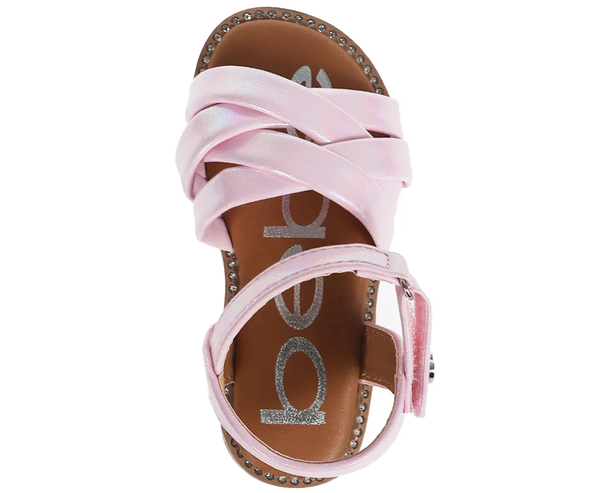 bebe Girl's Simple and Comfy Flat Sandals with Braided Straps - Flat Sandals for Toddler