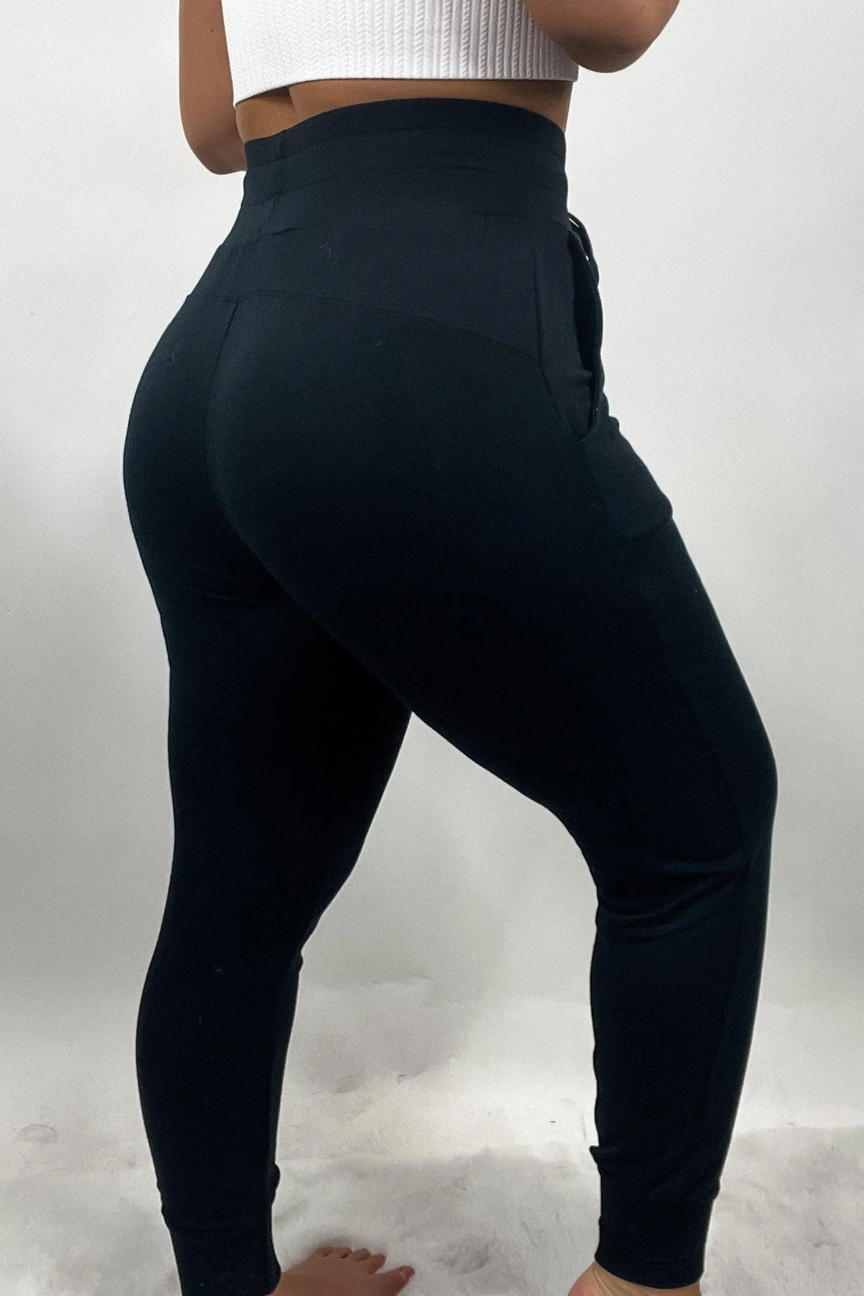 Being Sleek- {Black, Camel, Olive, Peach & Teal} Drawstring Joggers