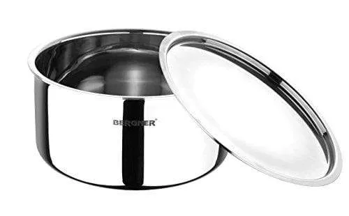 BERGNER Argent Triply Stainless Steel Tope with Stainless Steel Lid, Induction Base