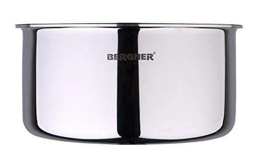 BERGNER Argent Triply Stainless Steel Tope with Stainless Steel Lid, Induction Base