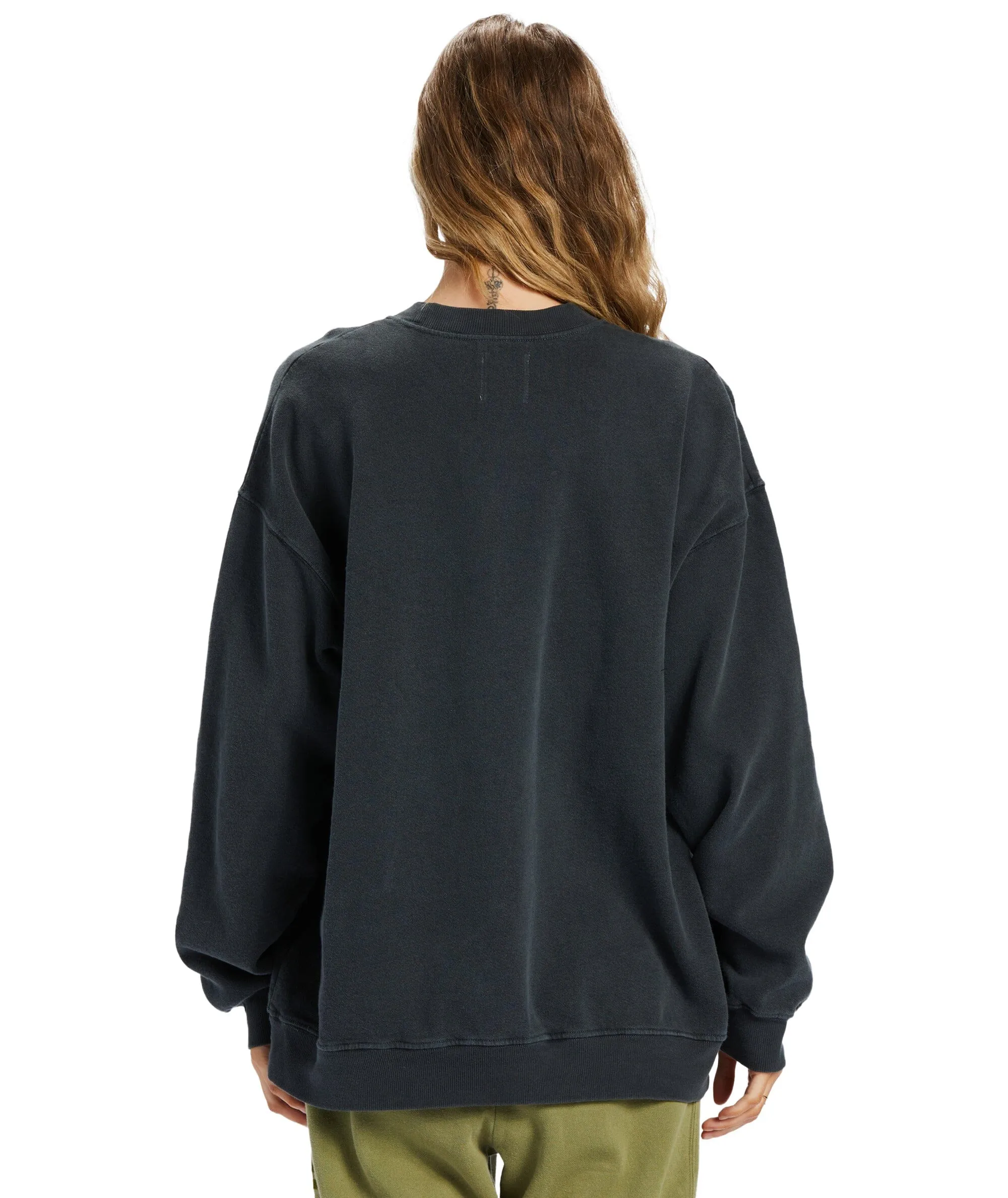 BILLABONG Women's Ride In Oversized Crewneck Black Sands 2