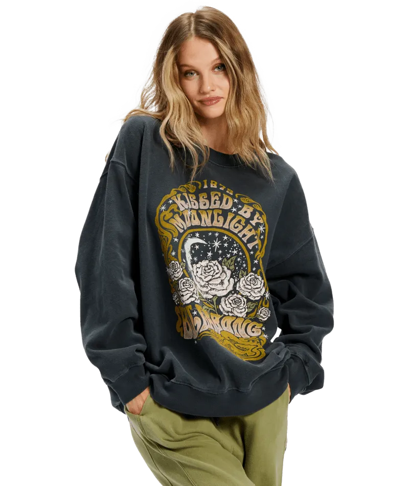 BILLABONG Women's Ride In Oversized Crewneck Black Sands 2