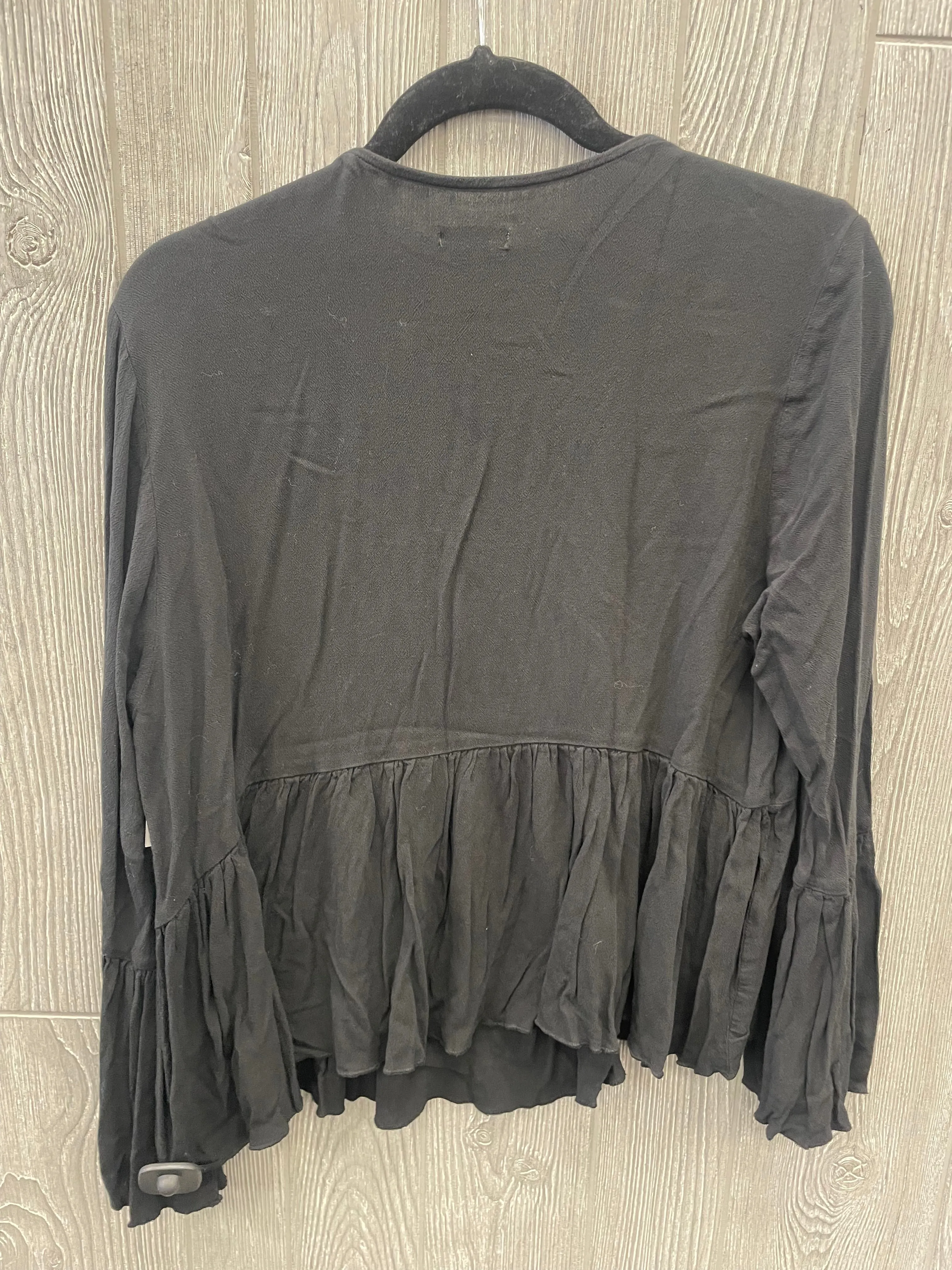 Black Blouse Long Sleeve Falls Creek, Size Xl