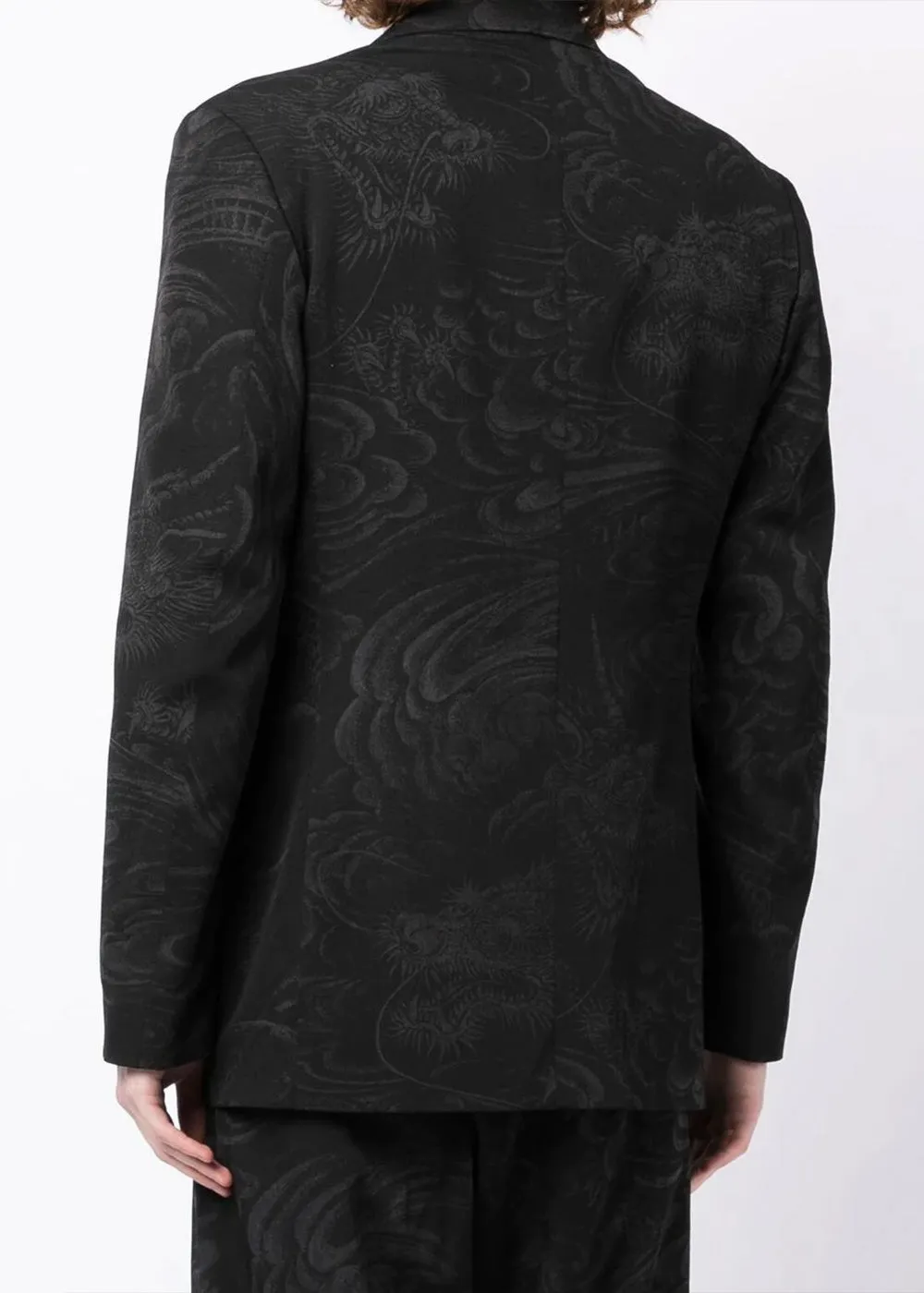 Black Dragon Print Discharge Jacket