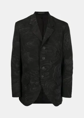 Black Dragon Print Discharge Jacket