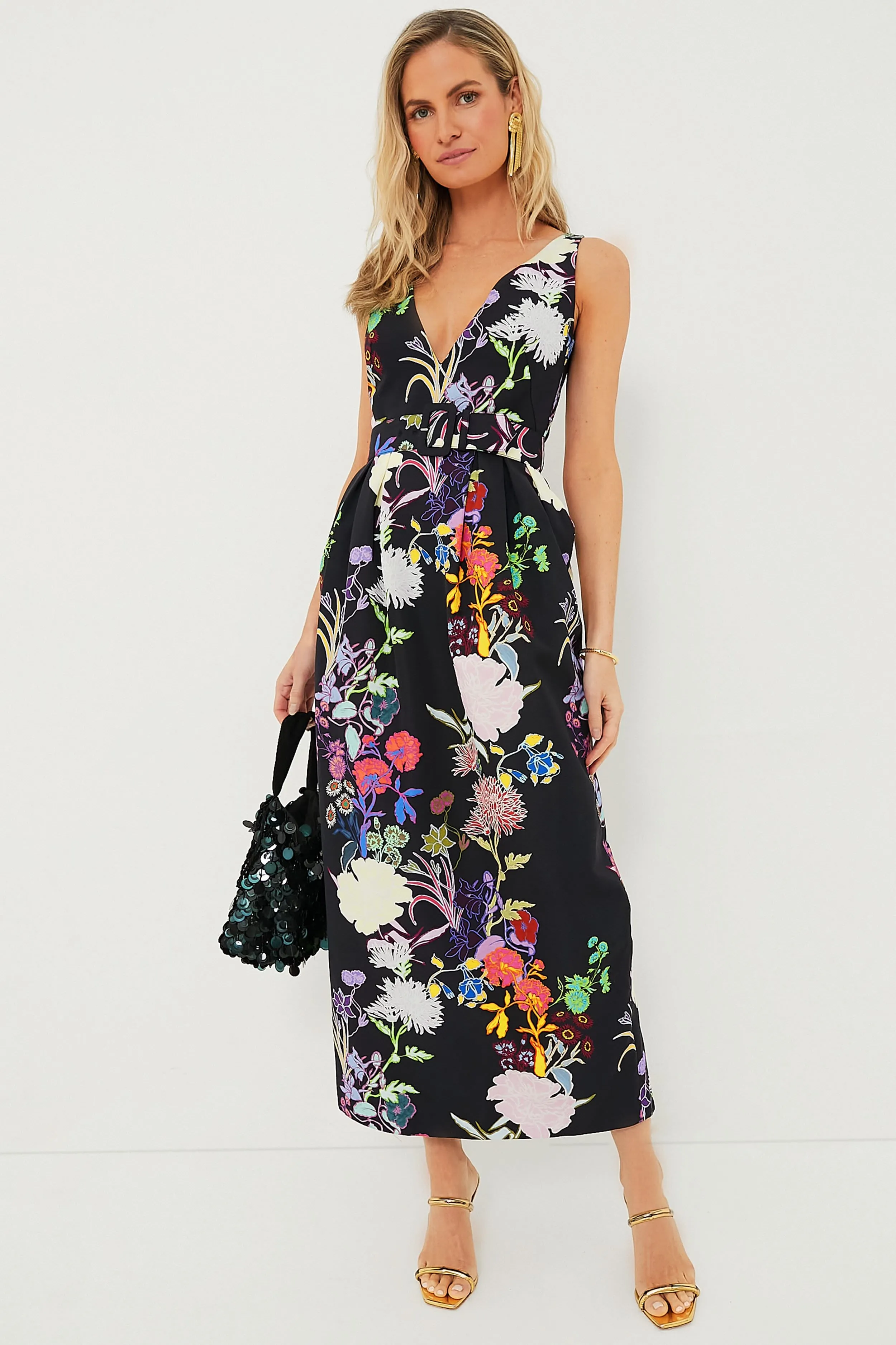 Black Jardin Jules Tafetta Dress