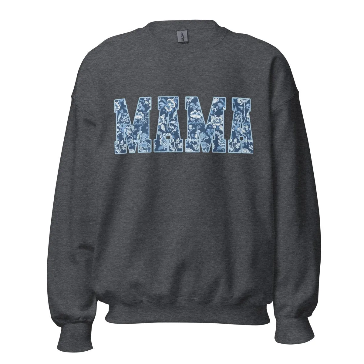 'Blue & White Chinoiserie 'Mama' Crewneck Sweatshirt