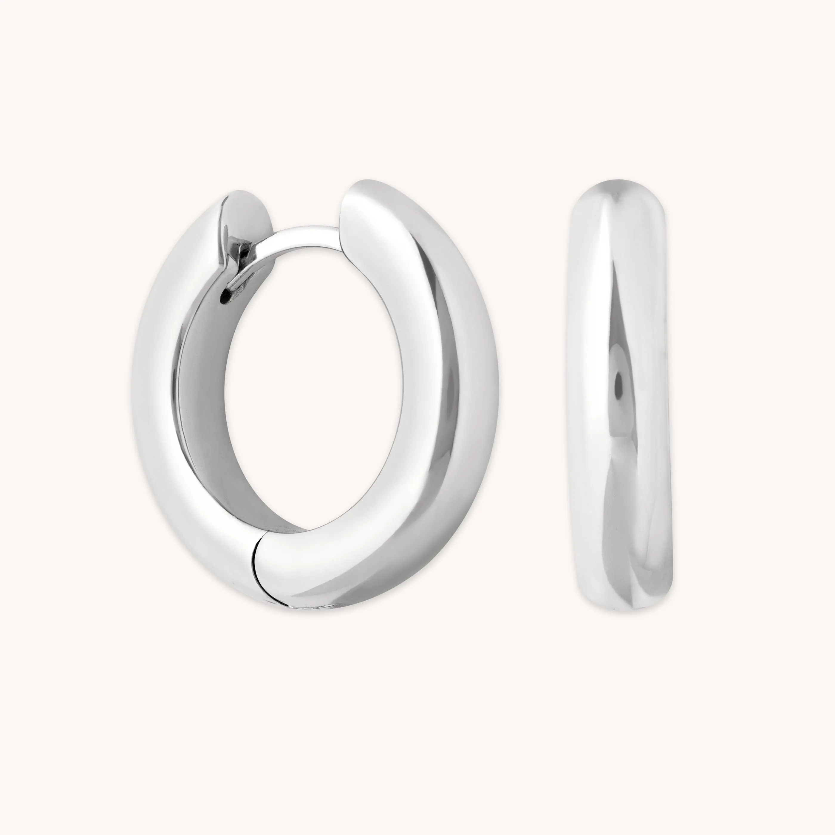 Bold Medium Hoops in Silver