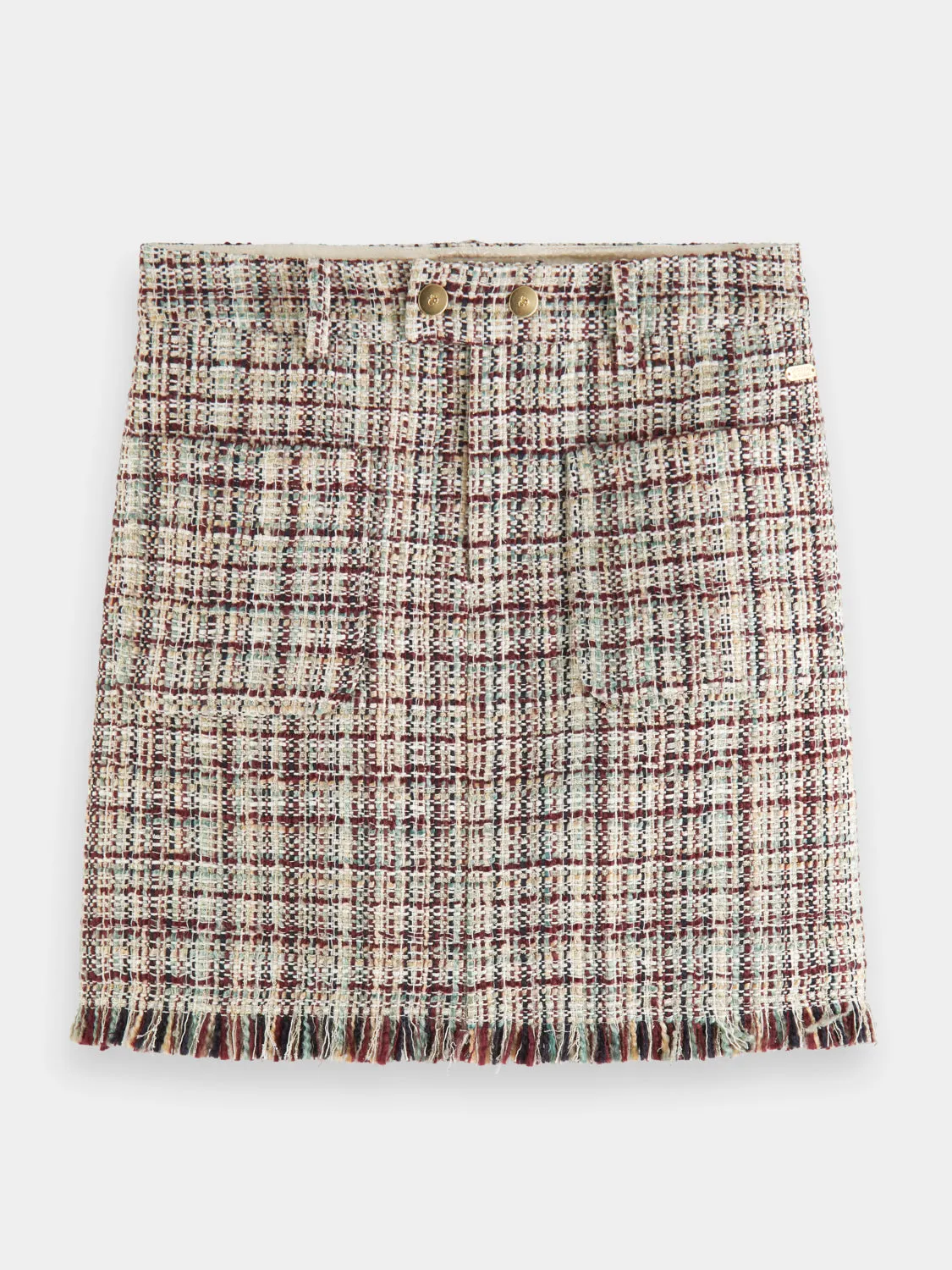 Boucle tweed mini skirt