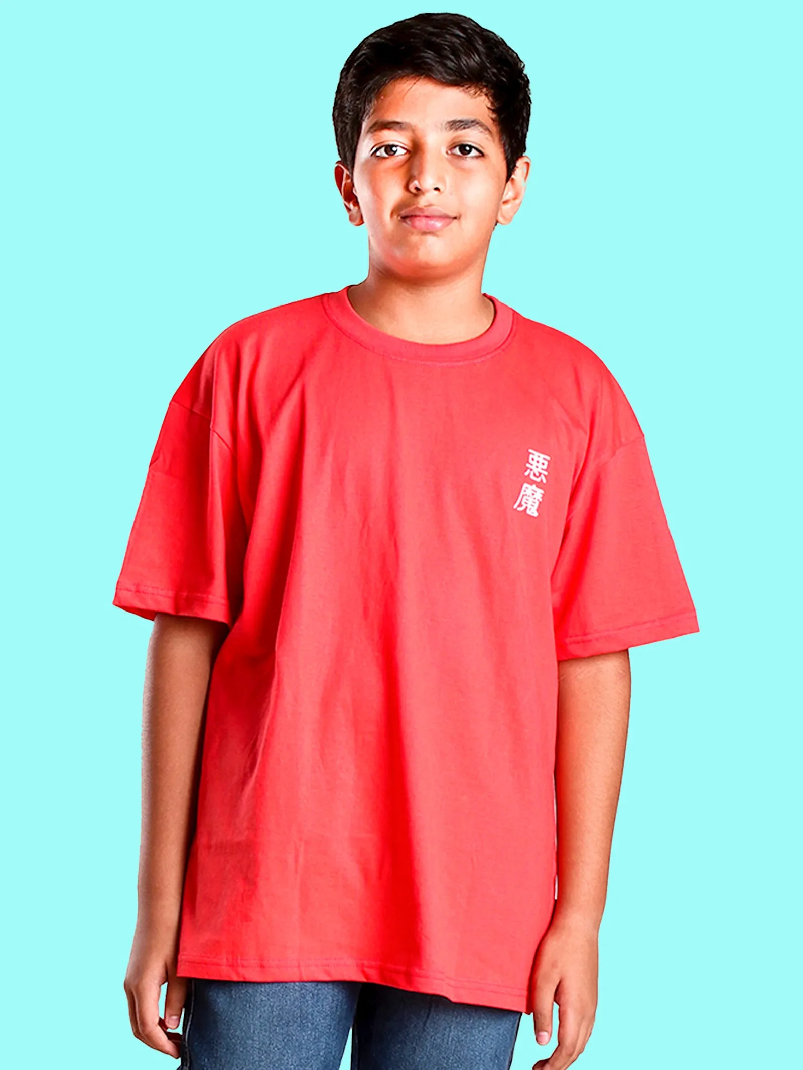 Boys Printed Over Sized Round Neck Tee