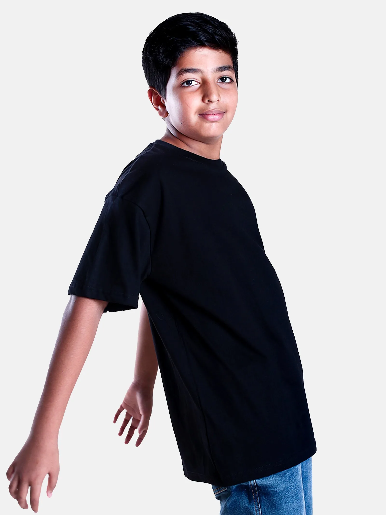 Boys Printed Over Sized Round Neck Tee