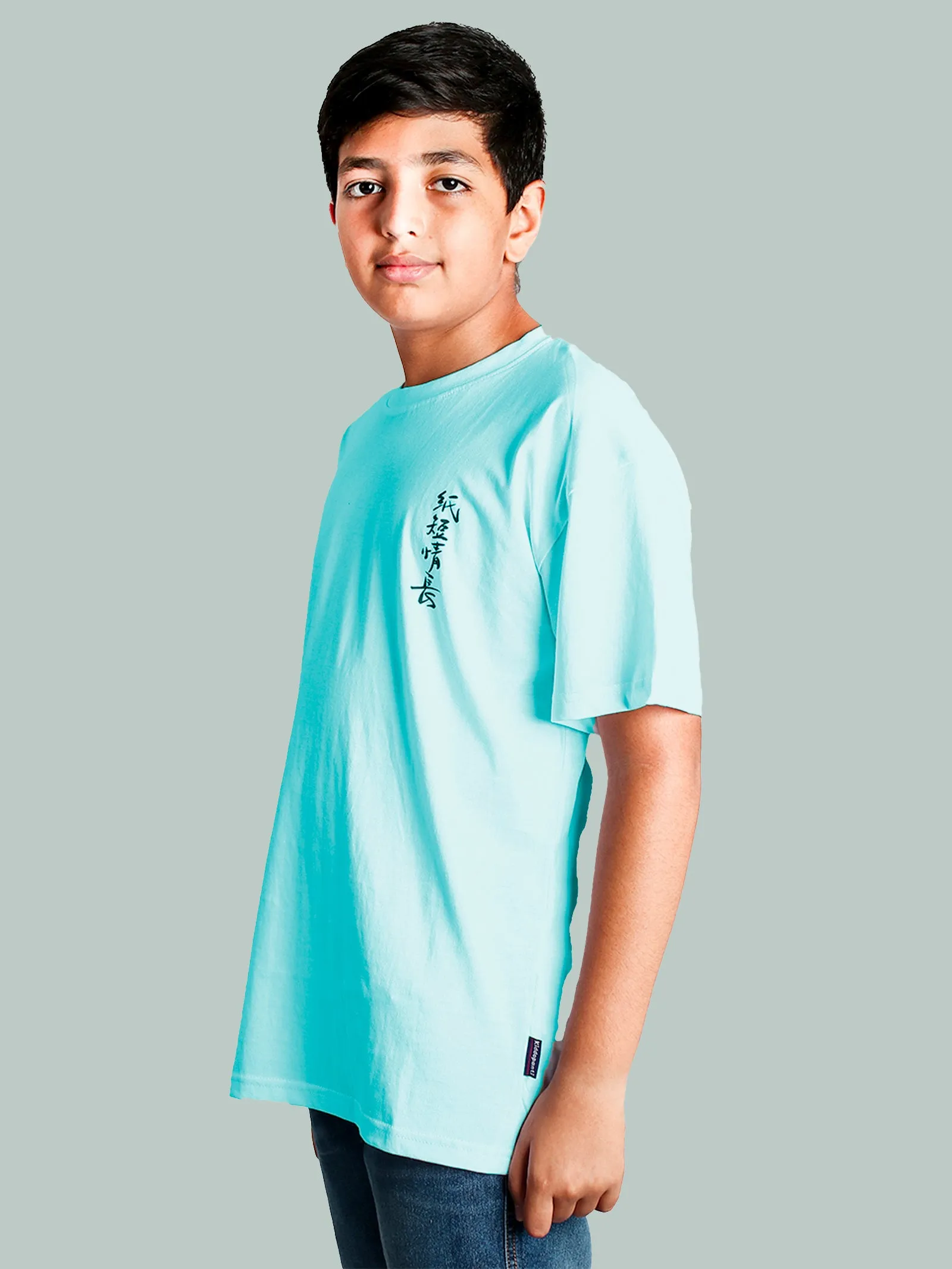 Boys Printed Over Sized Round Neck Tee