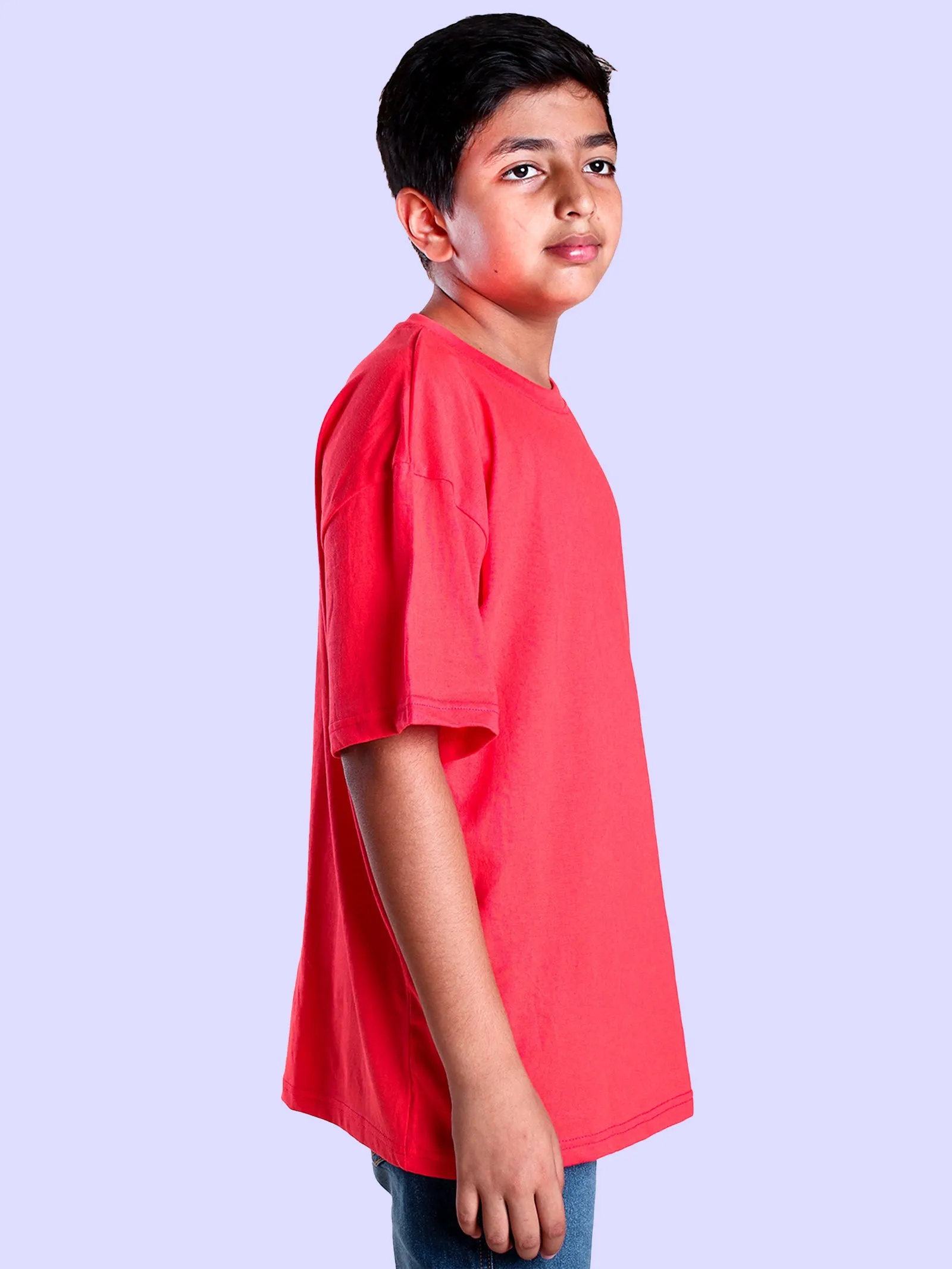 Boys Printed Over Sized Round Neck Tee