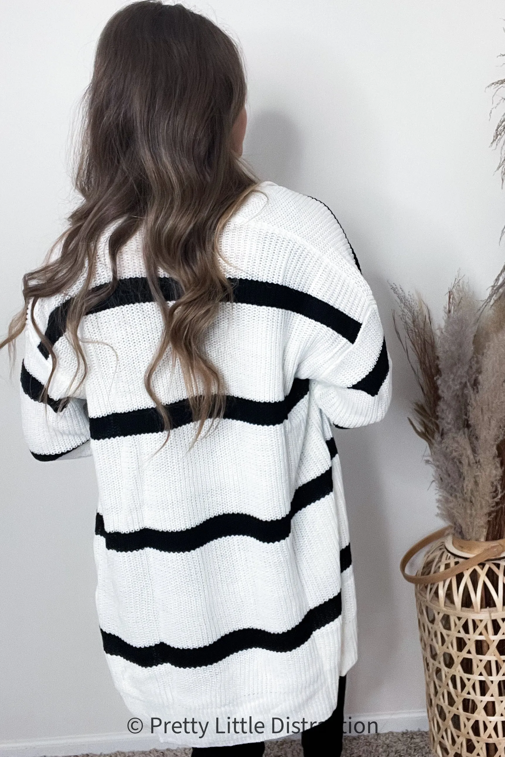 Brighter is Better Striped Cardigan in Ivory