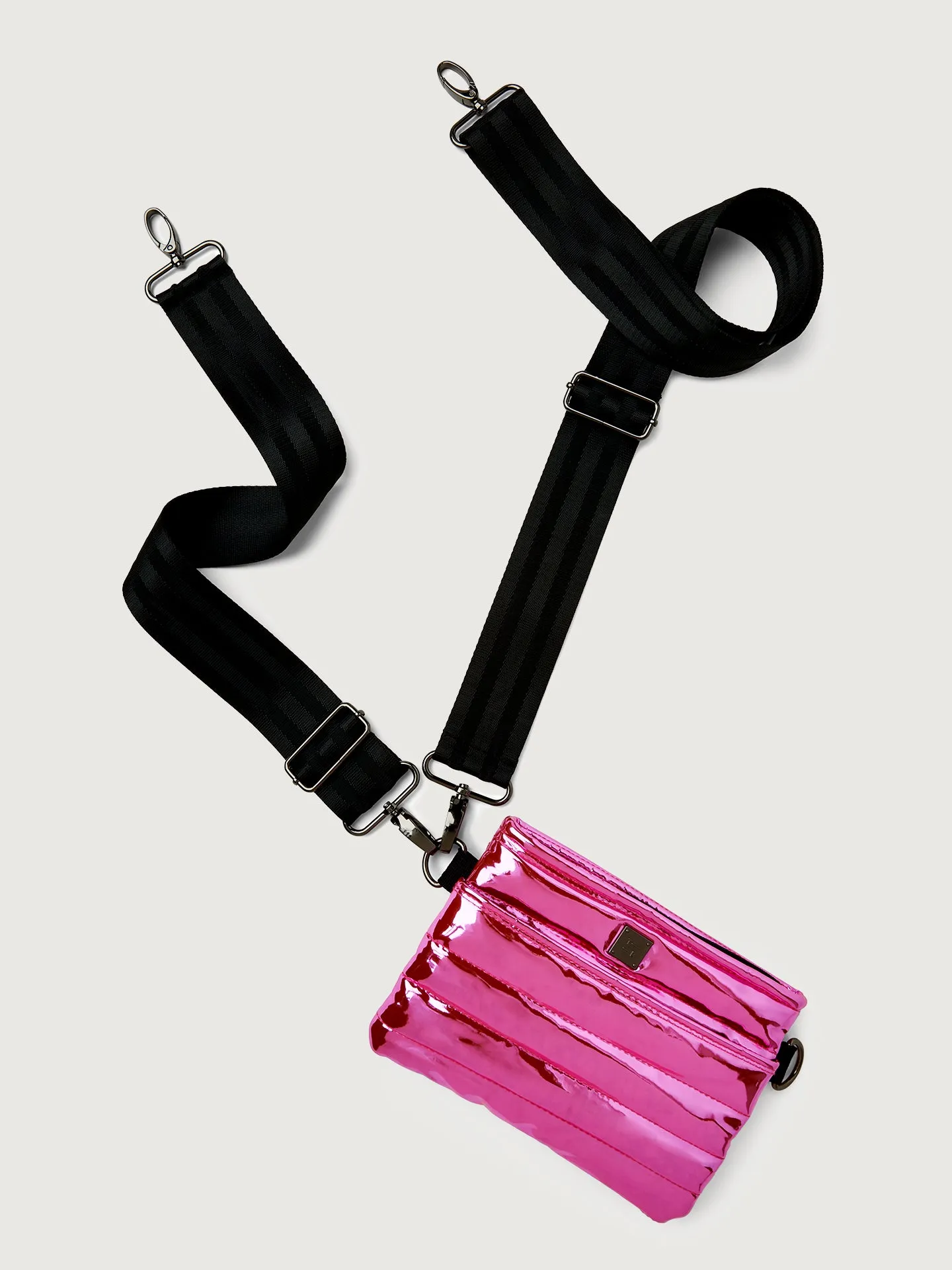 Bum Bag Crossbody - Hot Pink Mirror/ Black/ Black Web