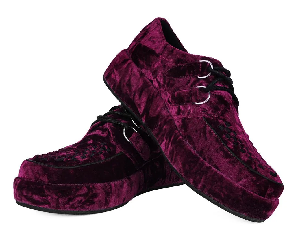 Burgundy Velvet Wrapped Viva Mondo Creeper