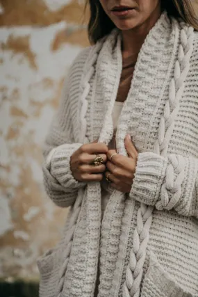 Cable Knit Cardigan Mimi in Cream