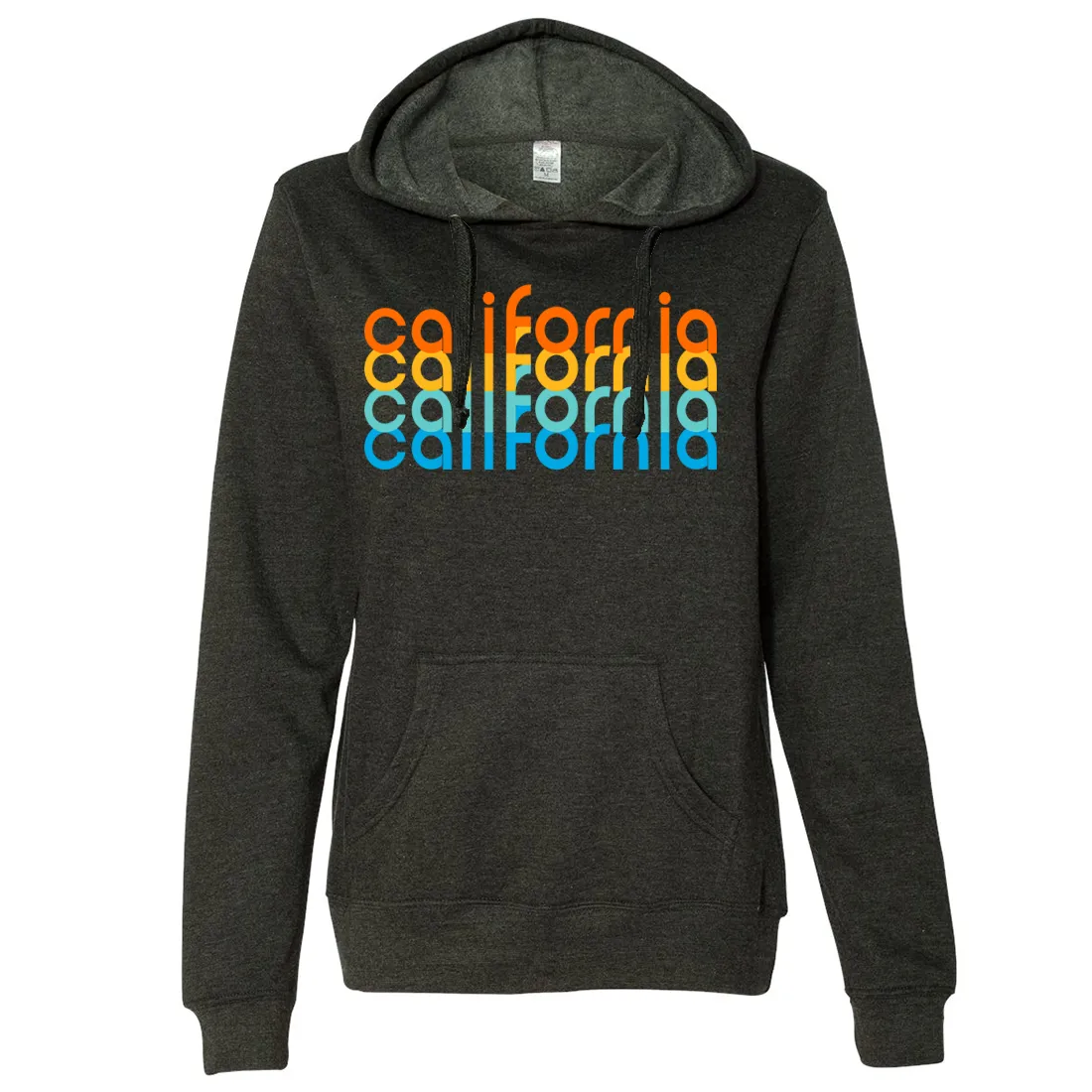 California Rainbow Stack Ladies Lightweight Fitted Hoodie