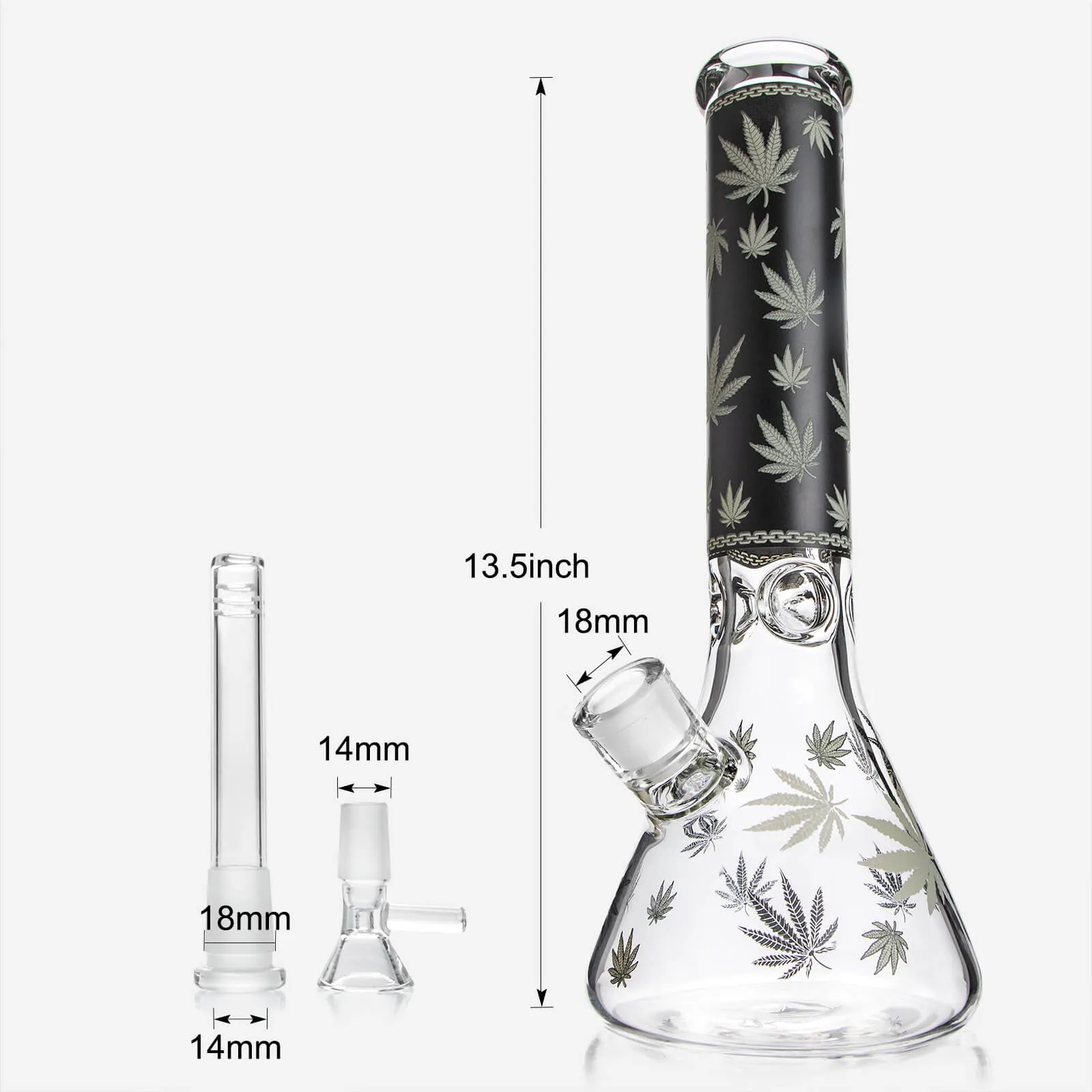 Cannabis Leaf Beaker Bong