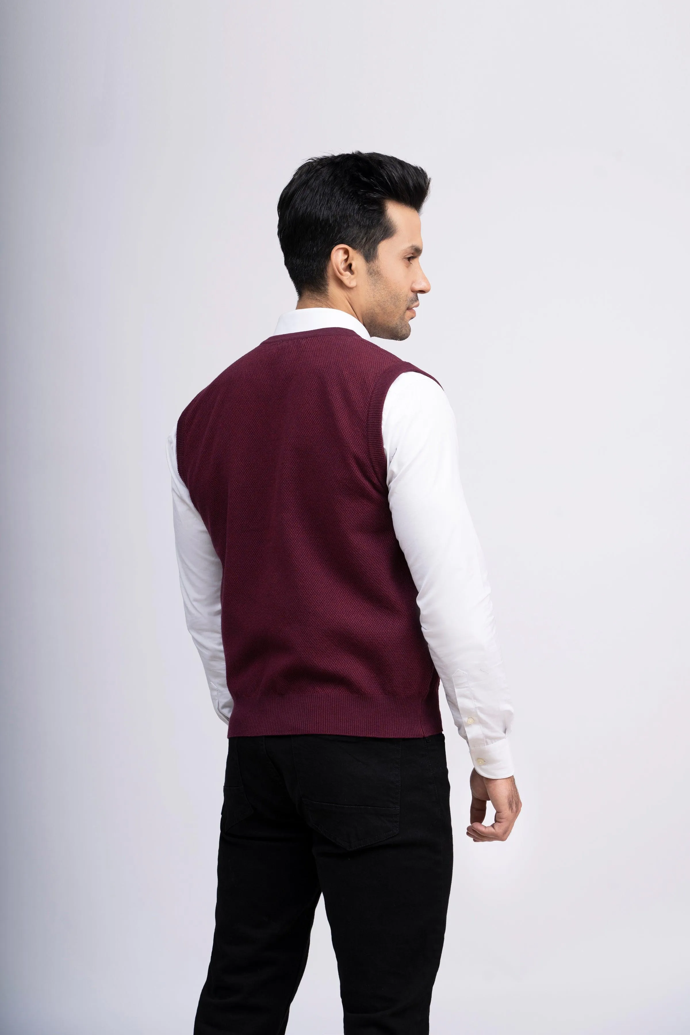 CARDIGAN SWEATER S/L MAROON