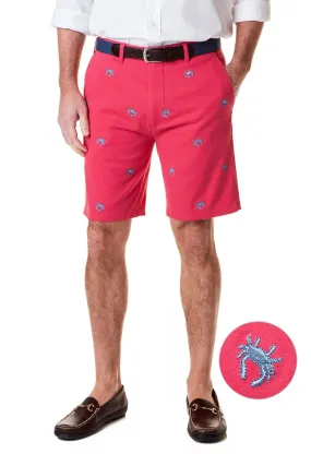 Cisco Short Stretch Twill Hurricane Red with Blue Crab