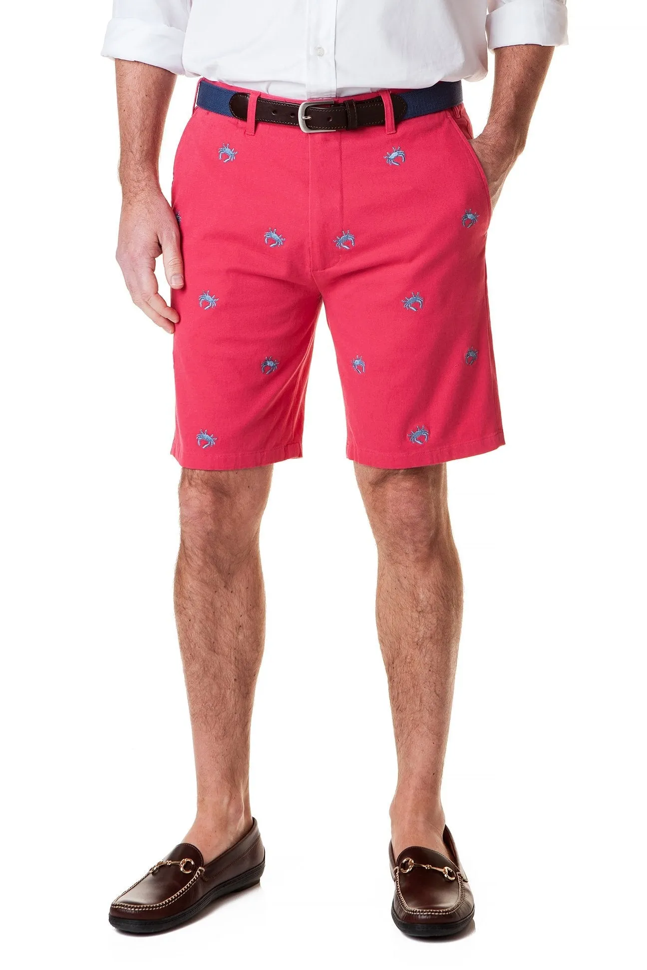 Cisco Short Stretch Twill Hurricane Red with Blue Crab