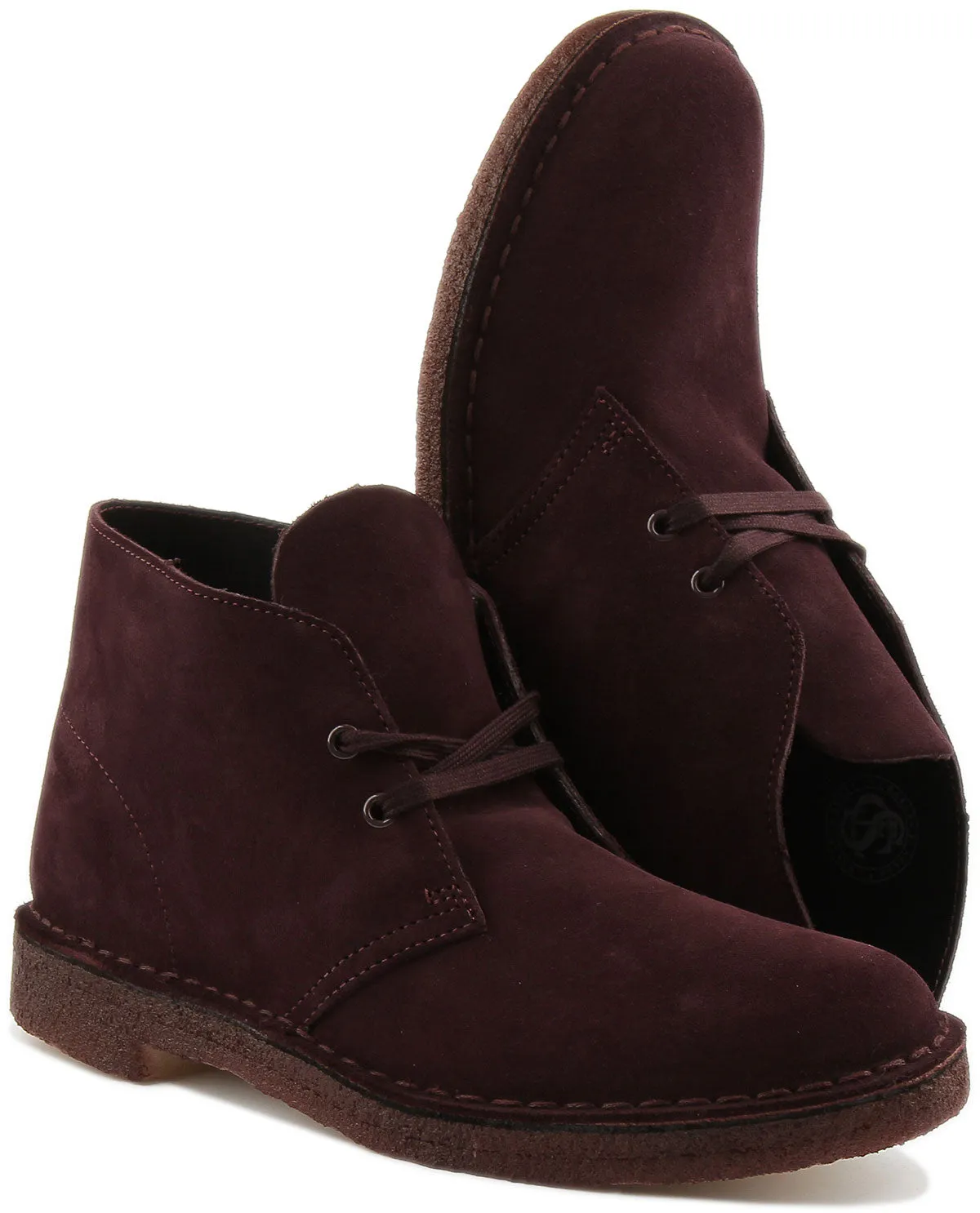 Clarks Originals Desert Boot In Burgundy For Men