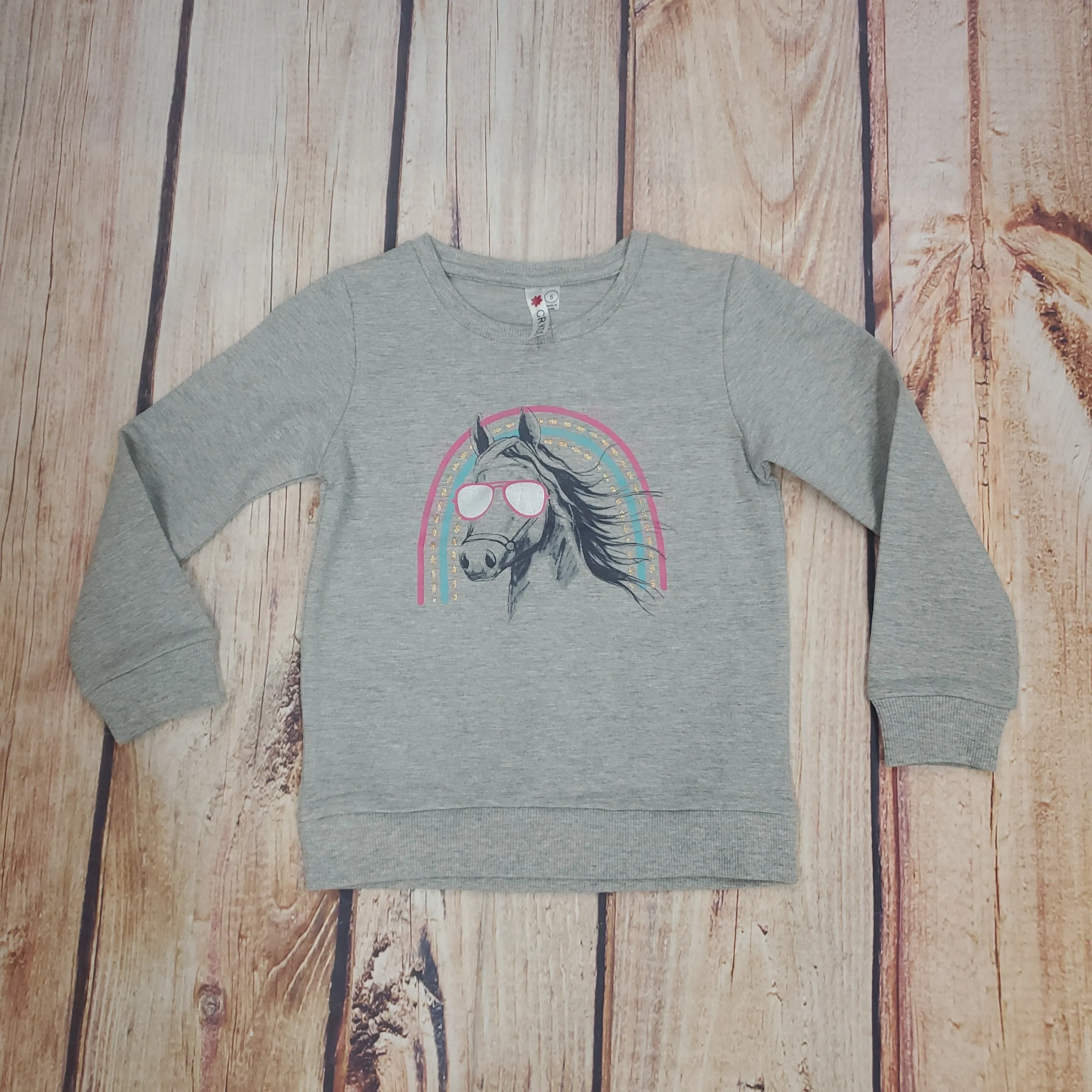 CLEARANCE CR Sports Rainbow Horse Terry Crew