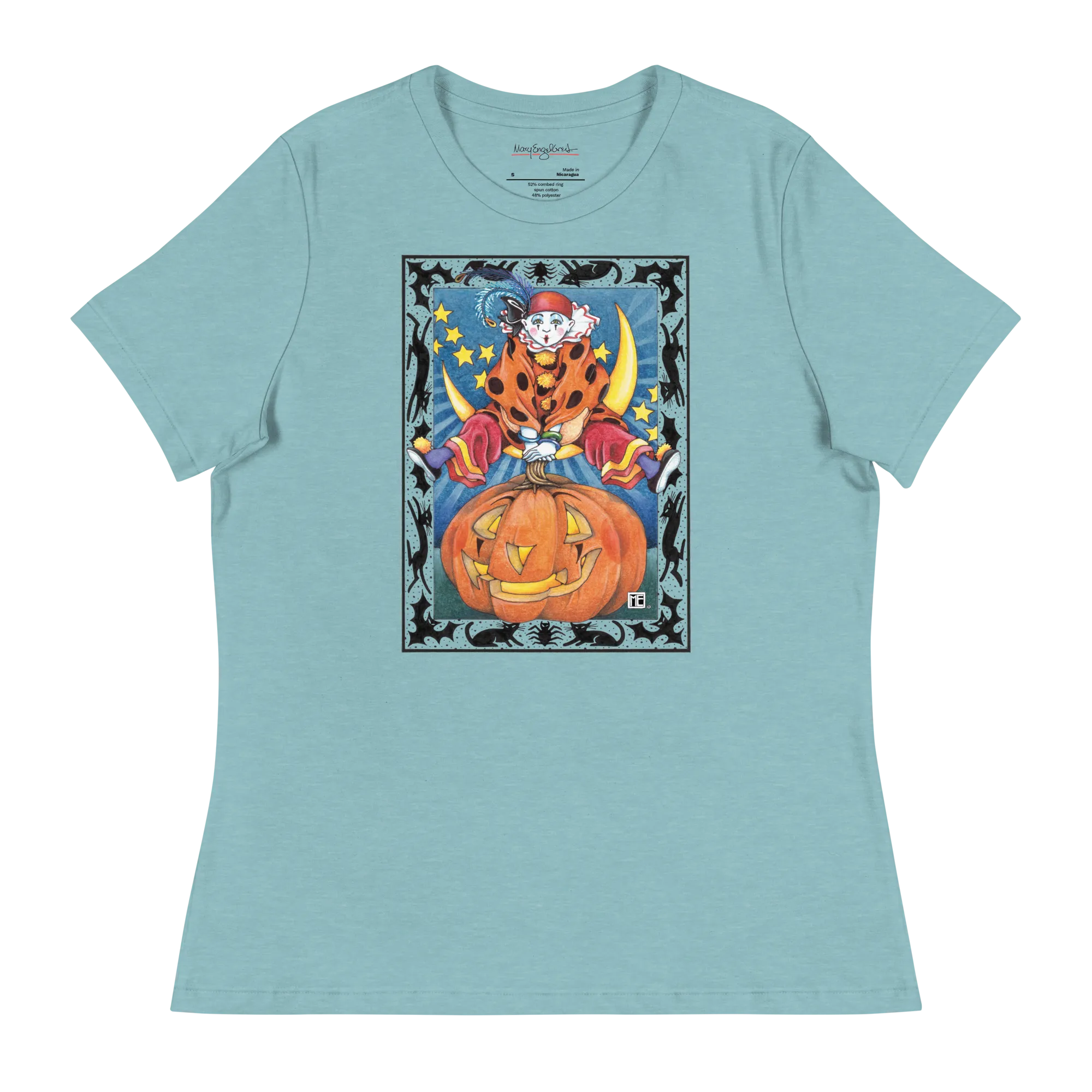 Clown Jumping Over Pumpkin Women's T-Shirt