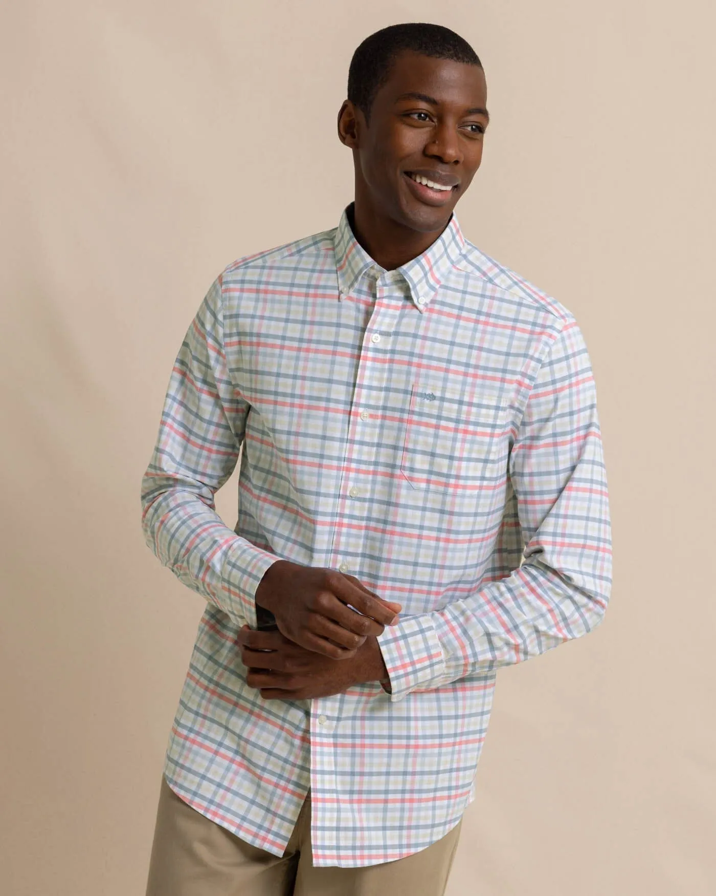 Coastal Passage Pelham Gingham Long Sleeve Sport Shirt