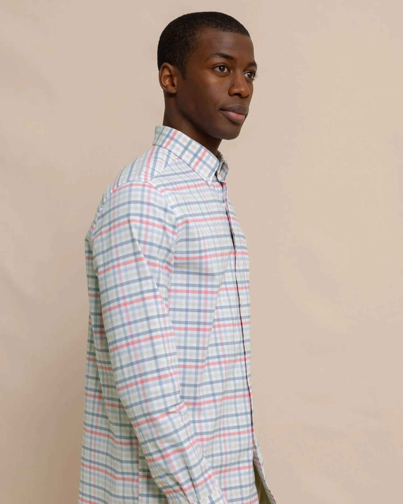 Coastal Passage Pelham Gingham Long Sleeve Sport Shirt