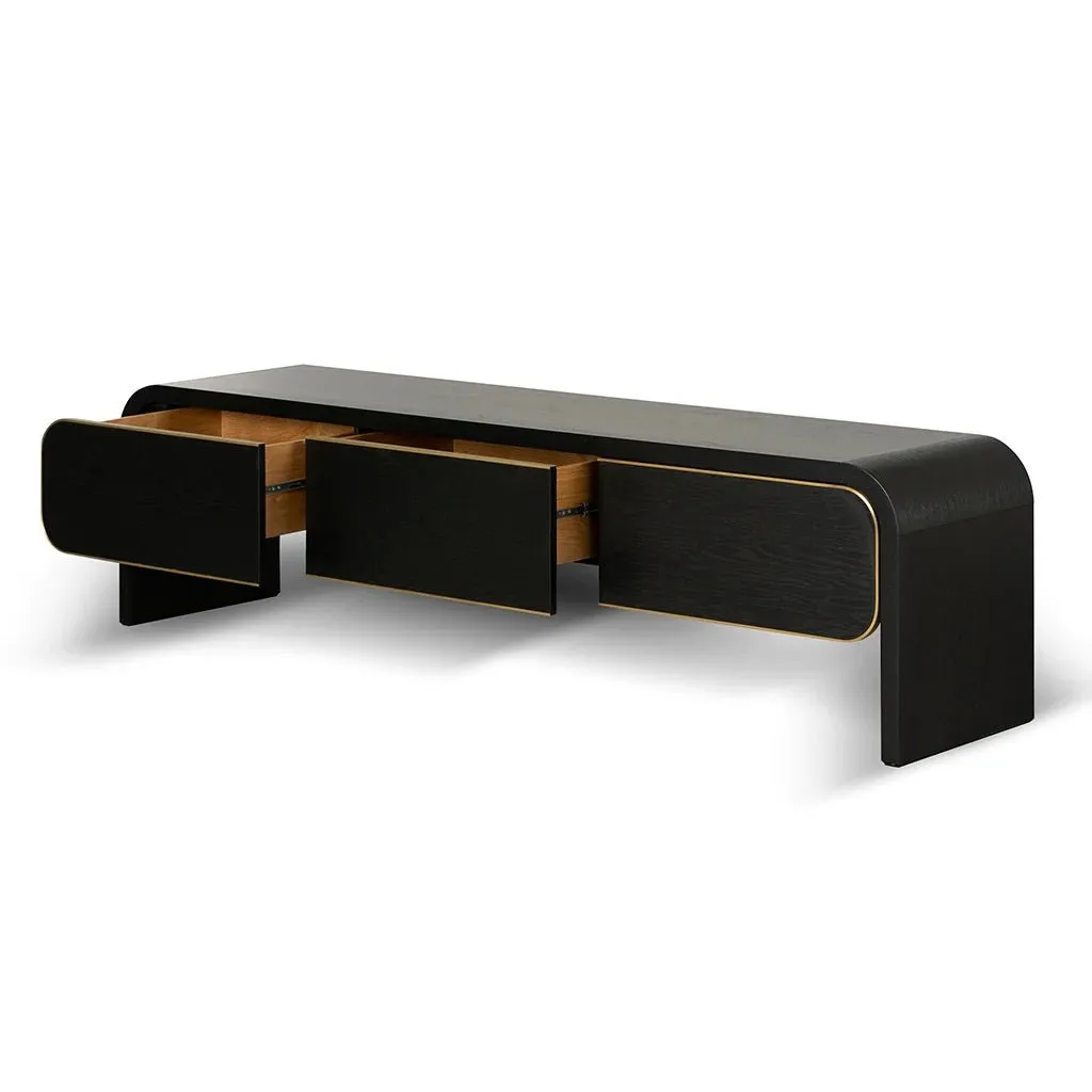 Coco Art Deco Entertainment Unit - Textured Espresso Black 2m