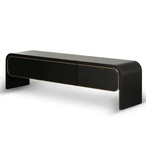 Coco Art Deco Entertainment Unit - Textured Espresso Black 2m