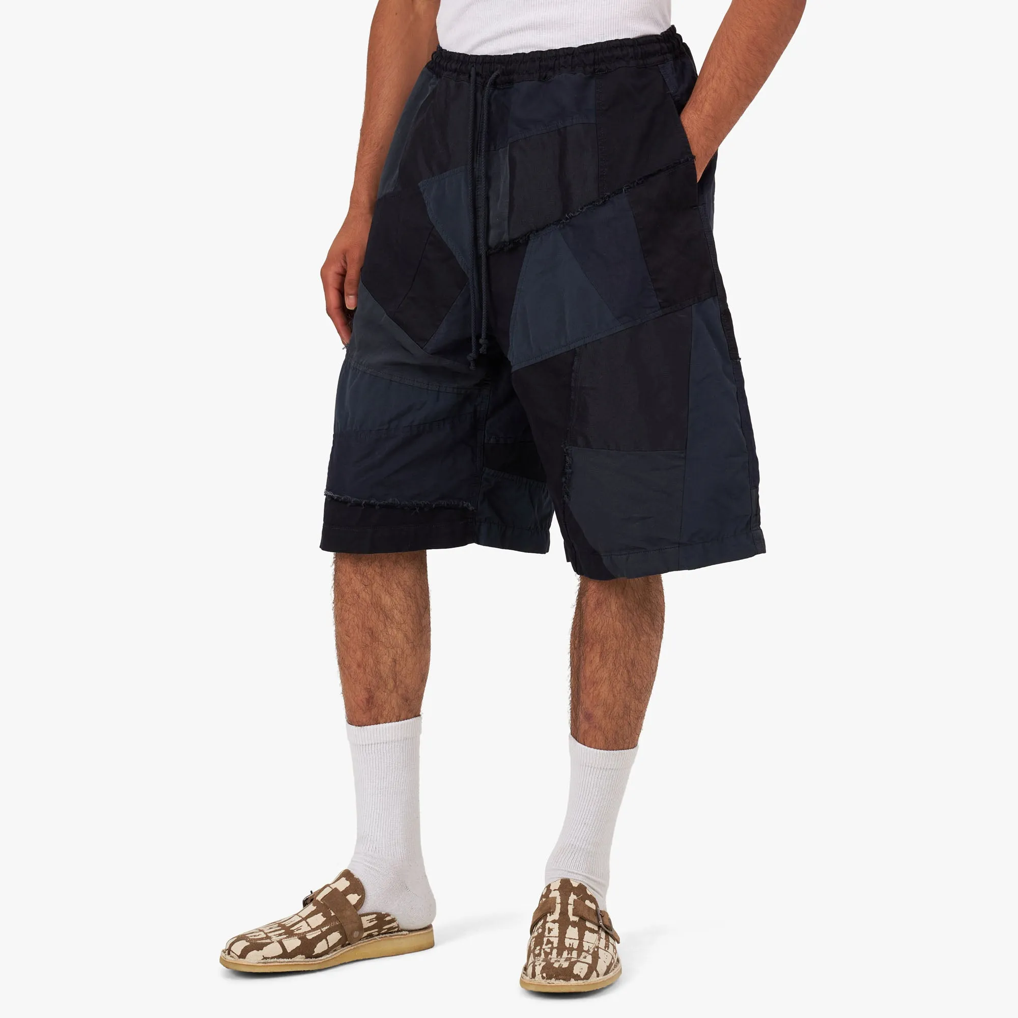 COMME des  GARÇONS Homme Garment Dyed Shorts / Navy Mix