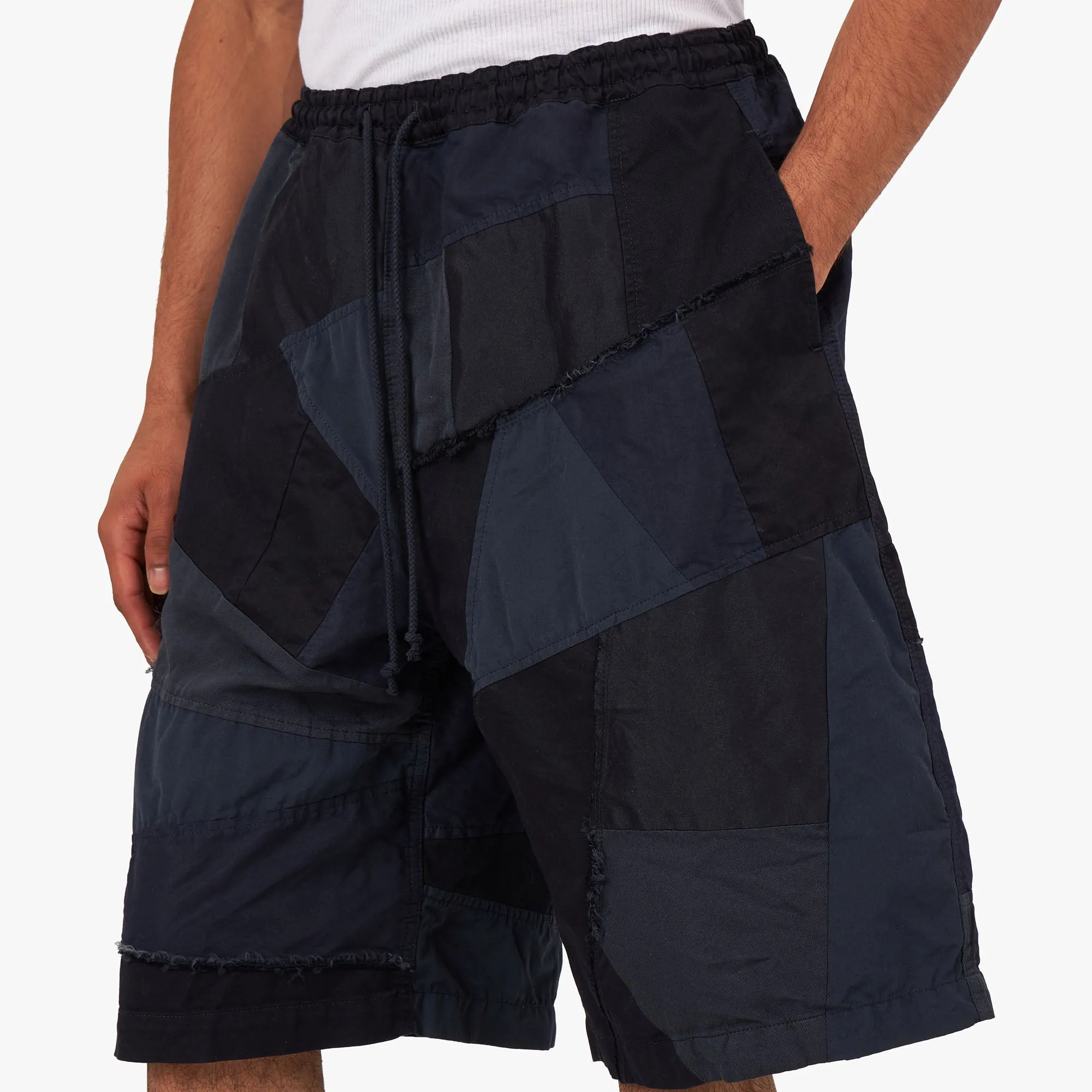 COMME des  GARÇONS Homme Garment Dyed Shorts / Navy Mix