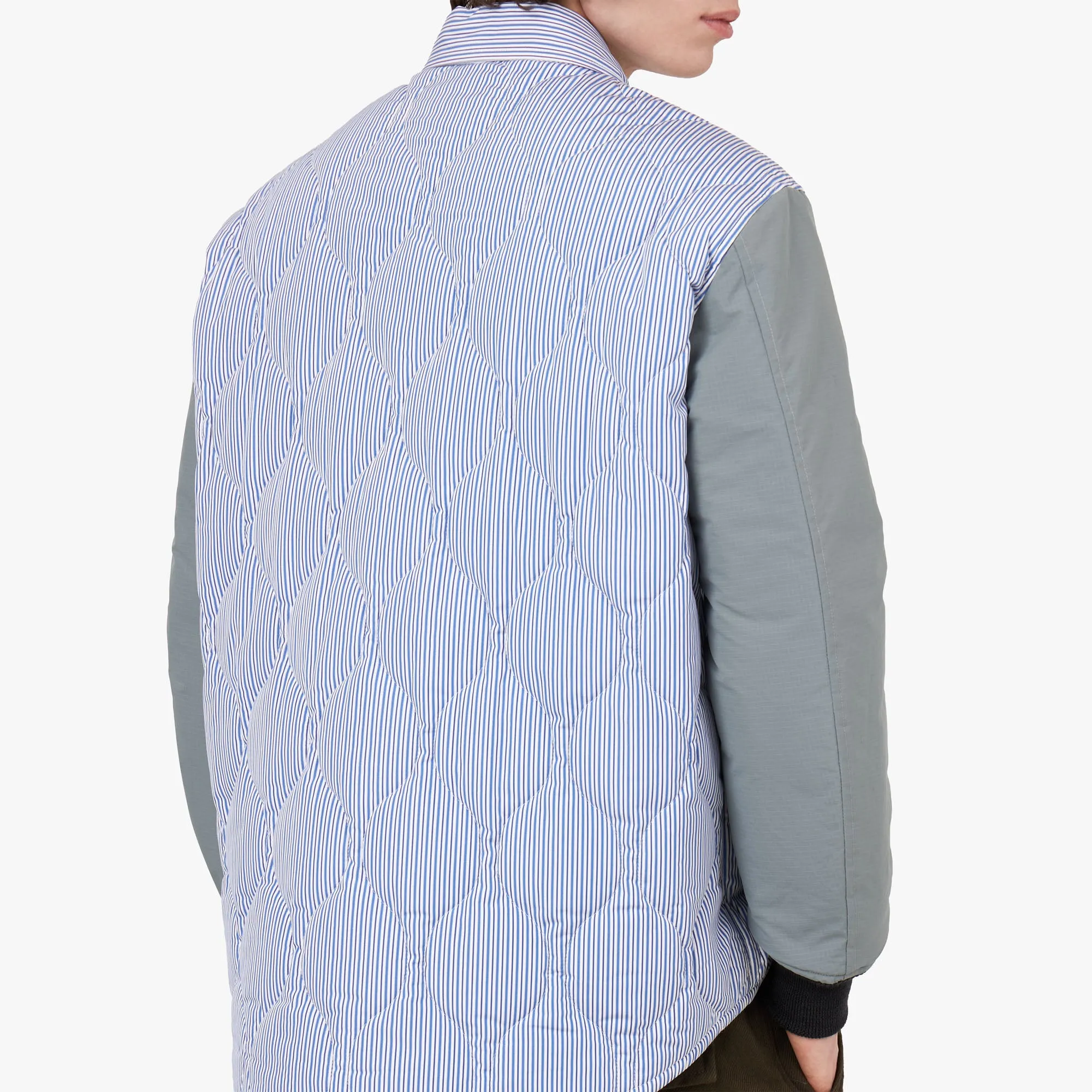 COMME des GARÇONS HOMME Quilted Shirt Jacket White / Blue