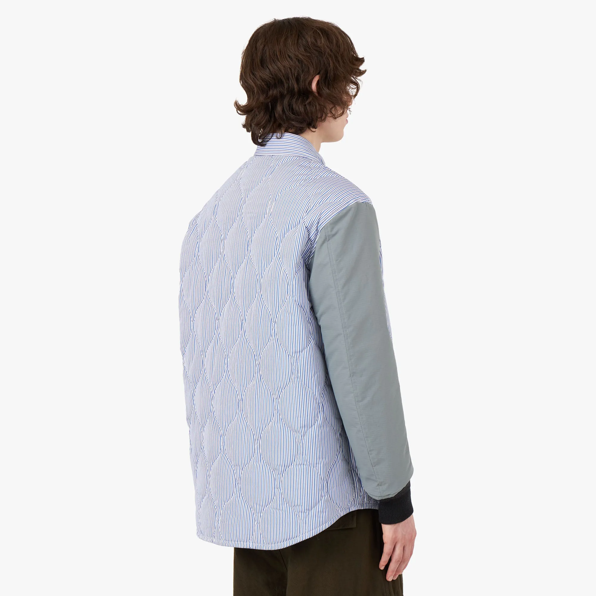 COMME des GARÇONS HOMME Quilted Shirt Jacket White / Blue