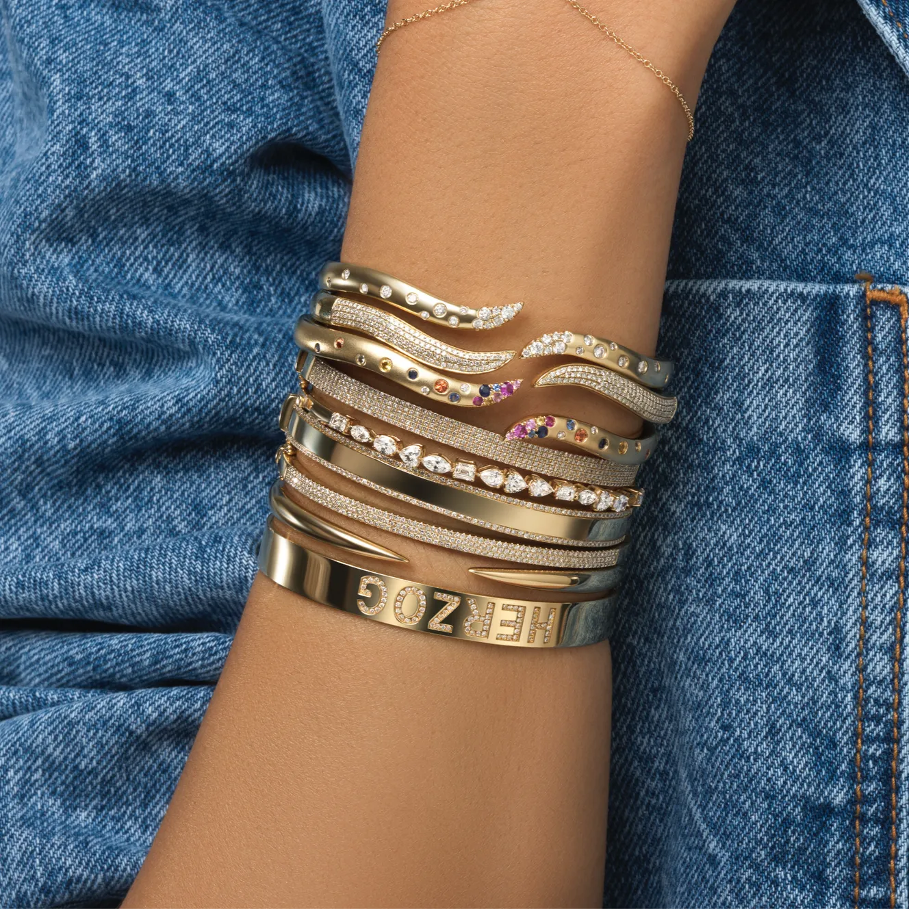 Confetti Diamond Wave Bangle