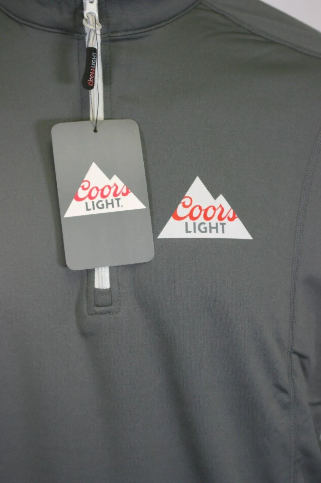 Coors Light Men's Grey T-Shirt 1/4 Zip Long Sleeve Pullover Top (S01)