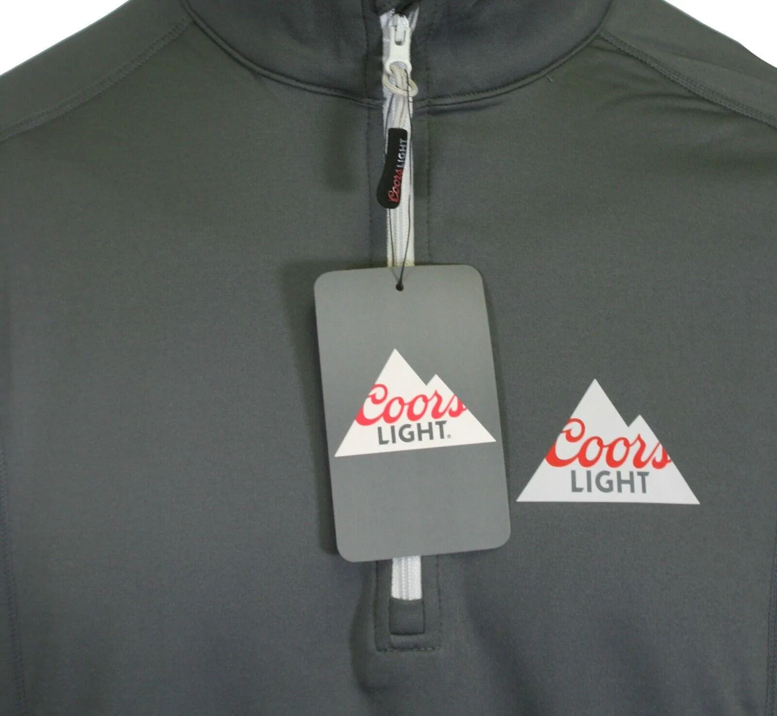 Coors Light Men's Grey T-Shirt 1/4 Zip Long Sleeve Pullover Top (S01)