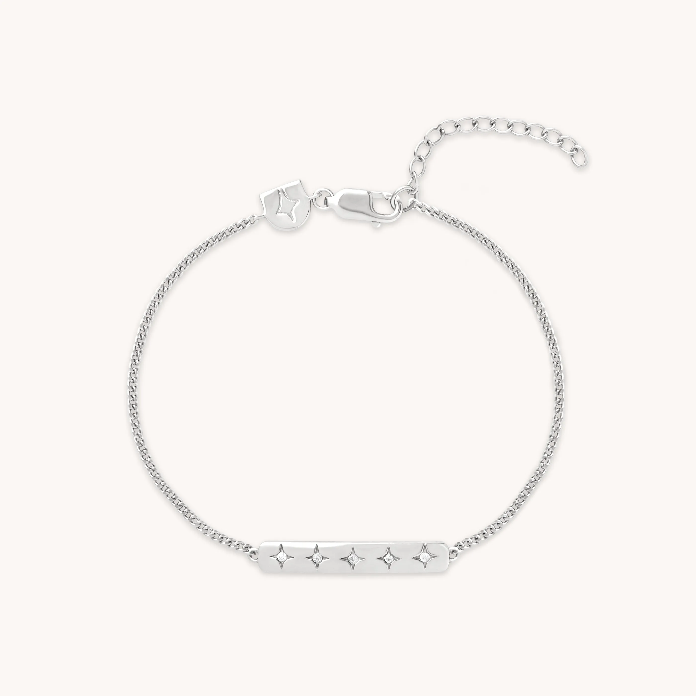 Cosmic Star Bar Bracelet in Silver